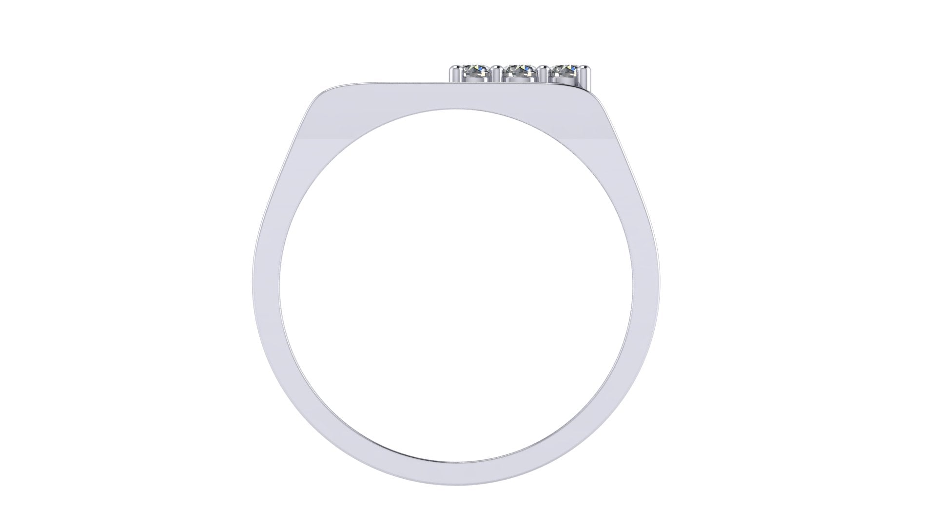 Modern Men’s Open Round Diamond Cluster Ring