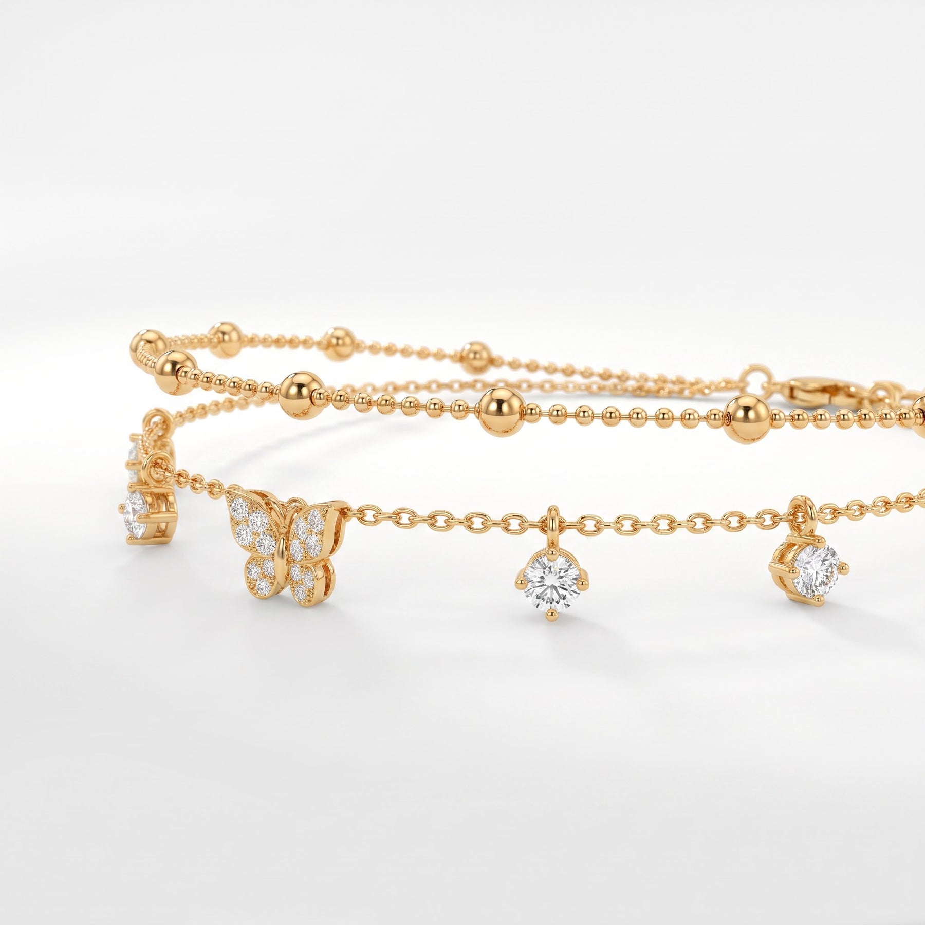 Diamond Butterfly Anklet