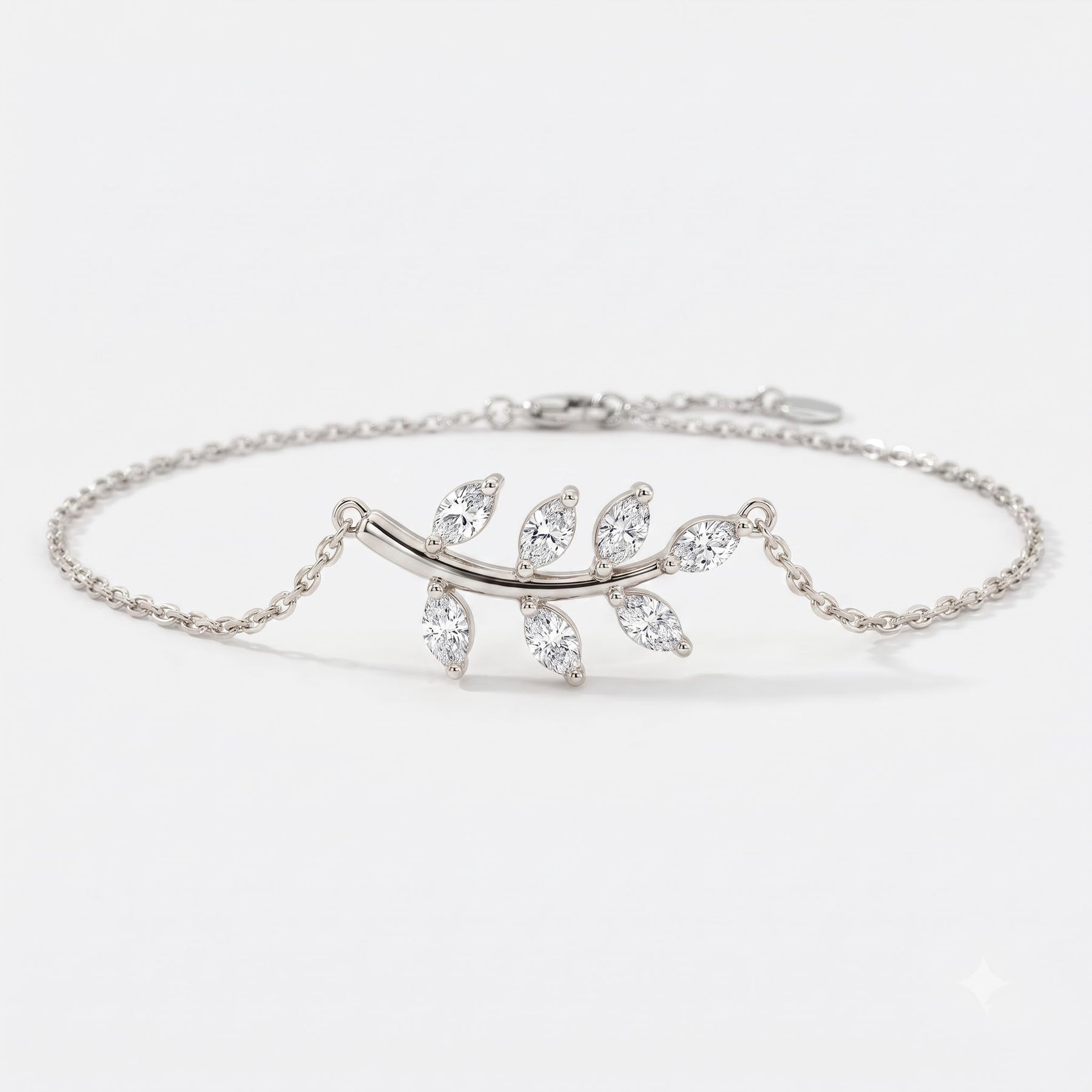Marquise Diamond Leaf Anklet