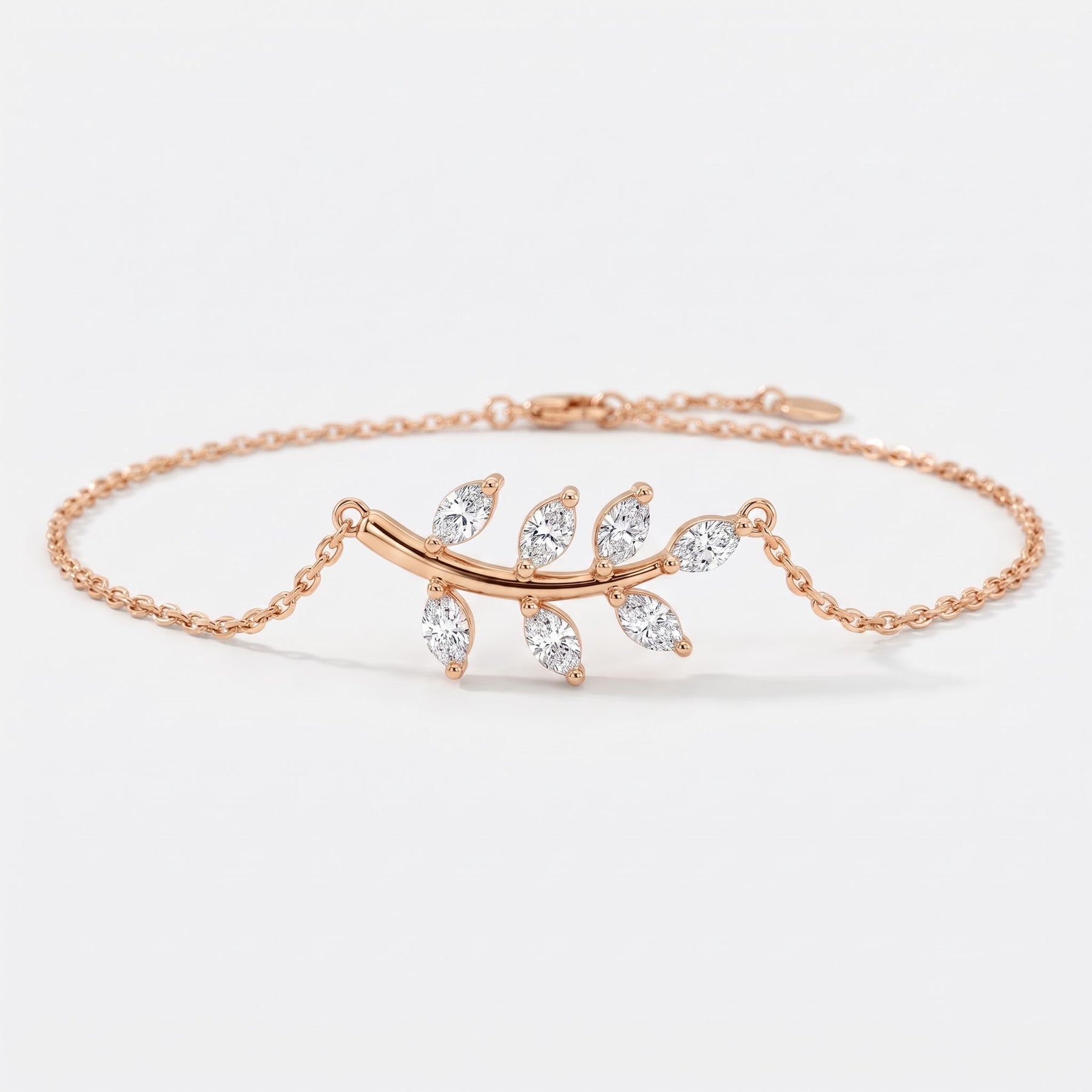 Marquise Diamond Leaf Anklet