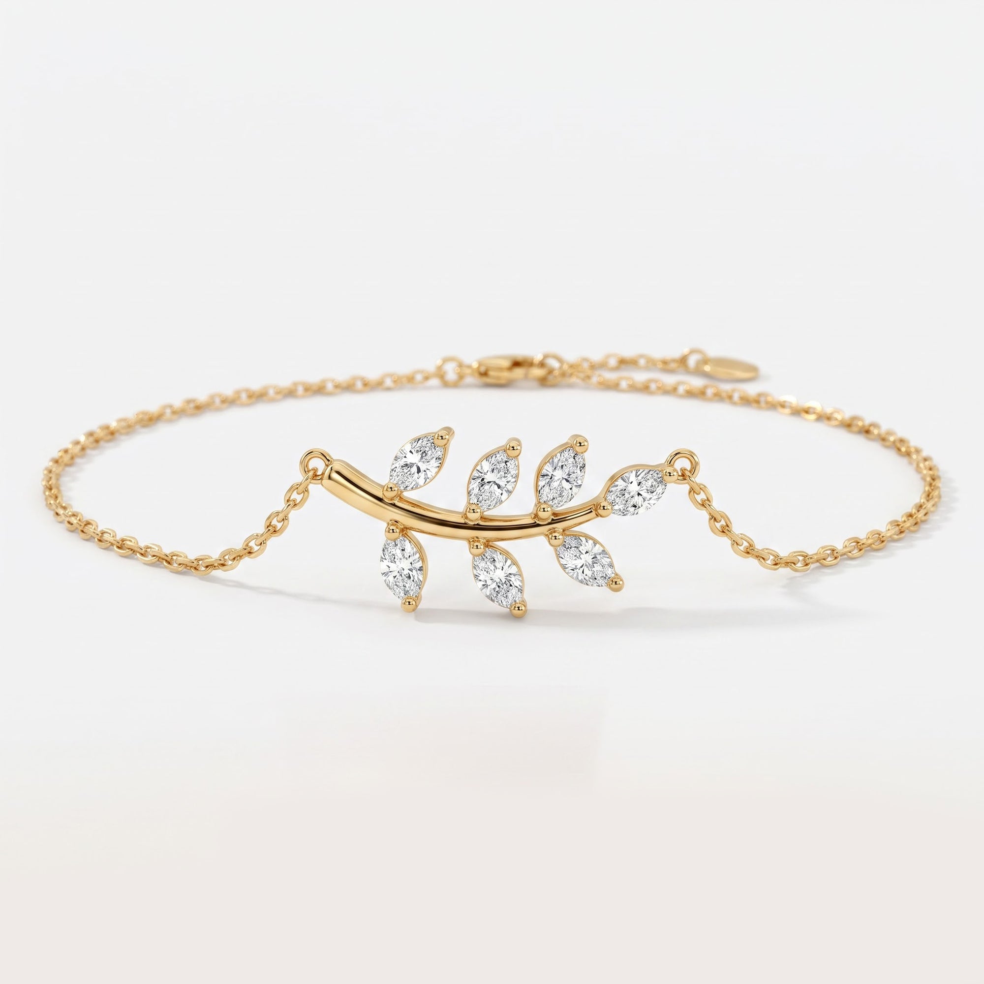 Marquise Diamond Leaf Anklet