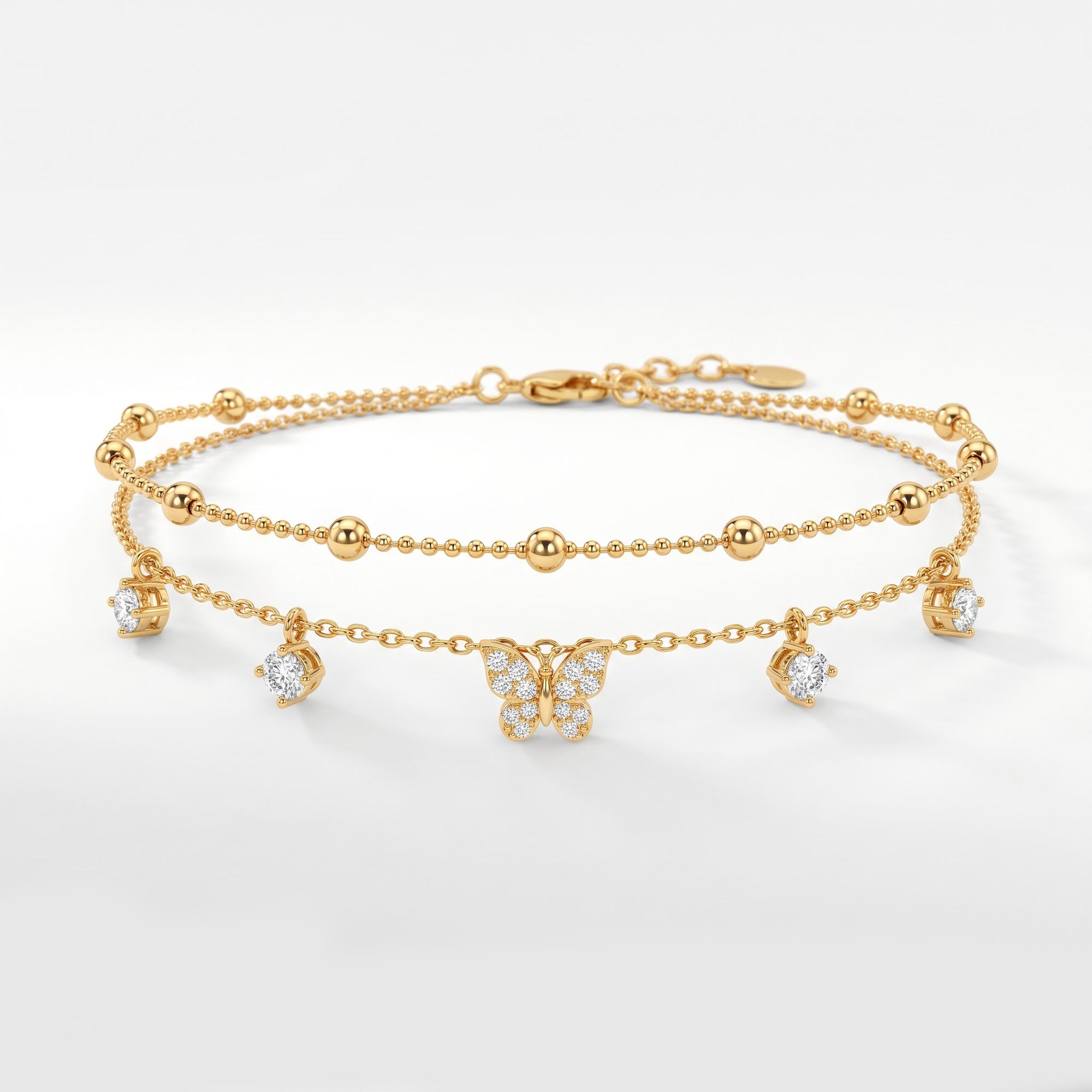 Diamond Butterfly Anklet