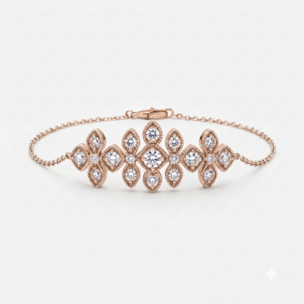 Marquise & Round Diamond Cluster Bracelet