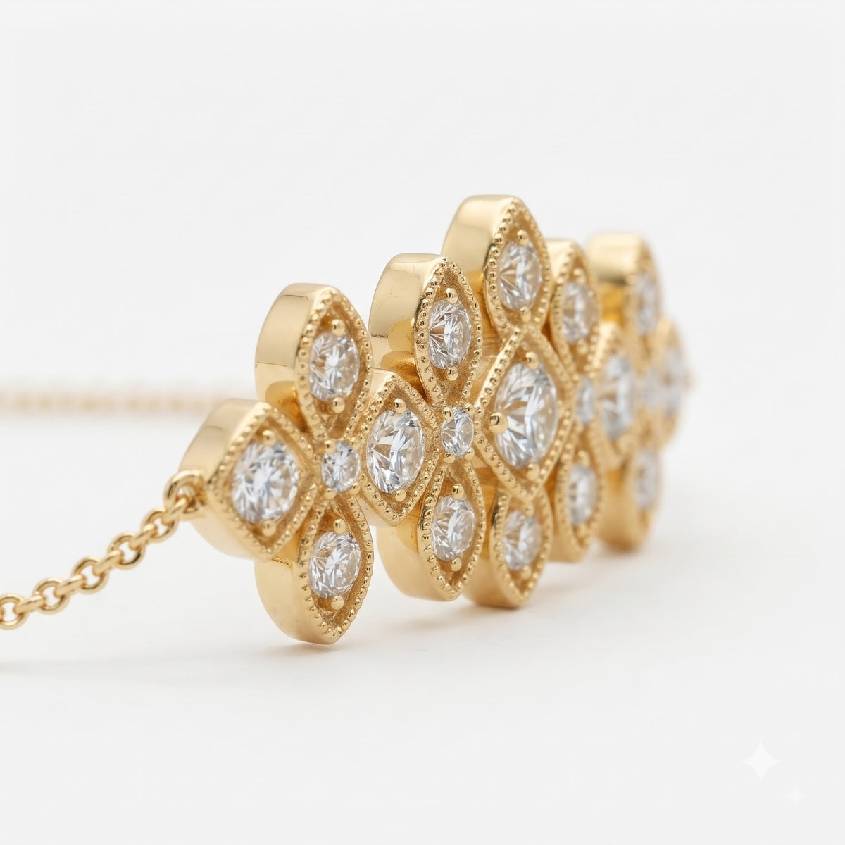 Marquise & Round Diamond Cluster Bracelet