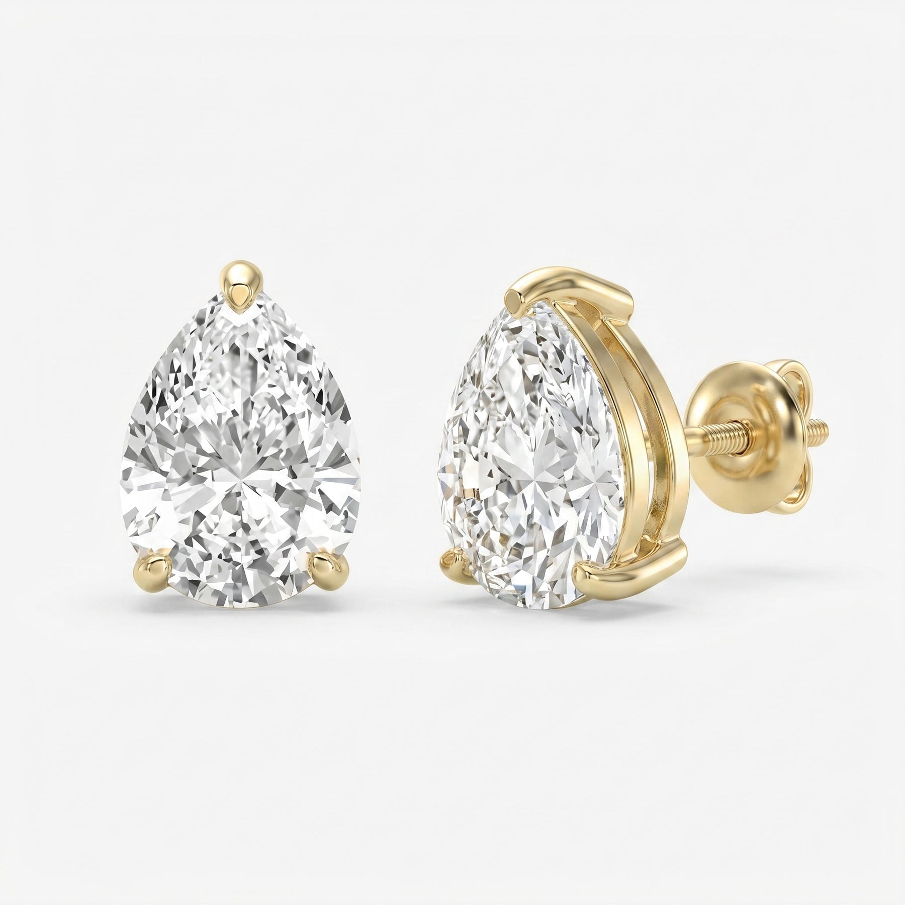 Pear Diamond Stud Earrings