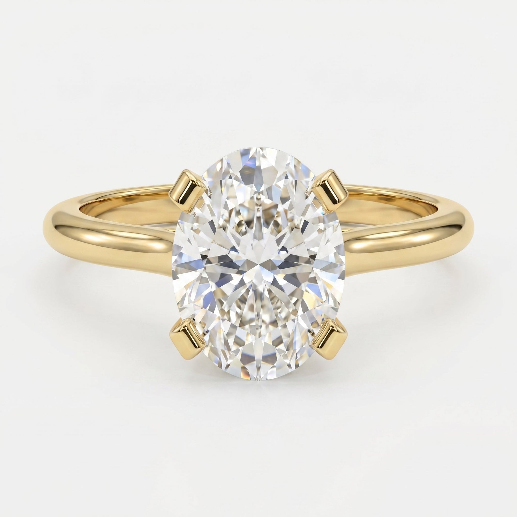 Classic Oval Shape Diamond  Solitaire Engagement Ring