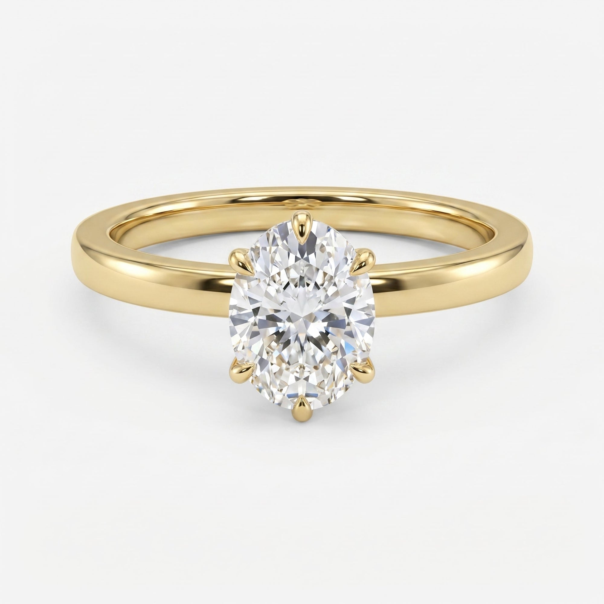Oval Diamond Six Prong Solitaire Engagement Ring