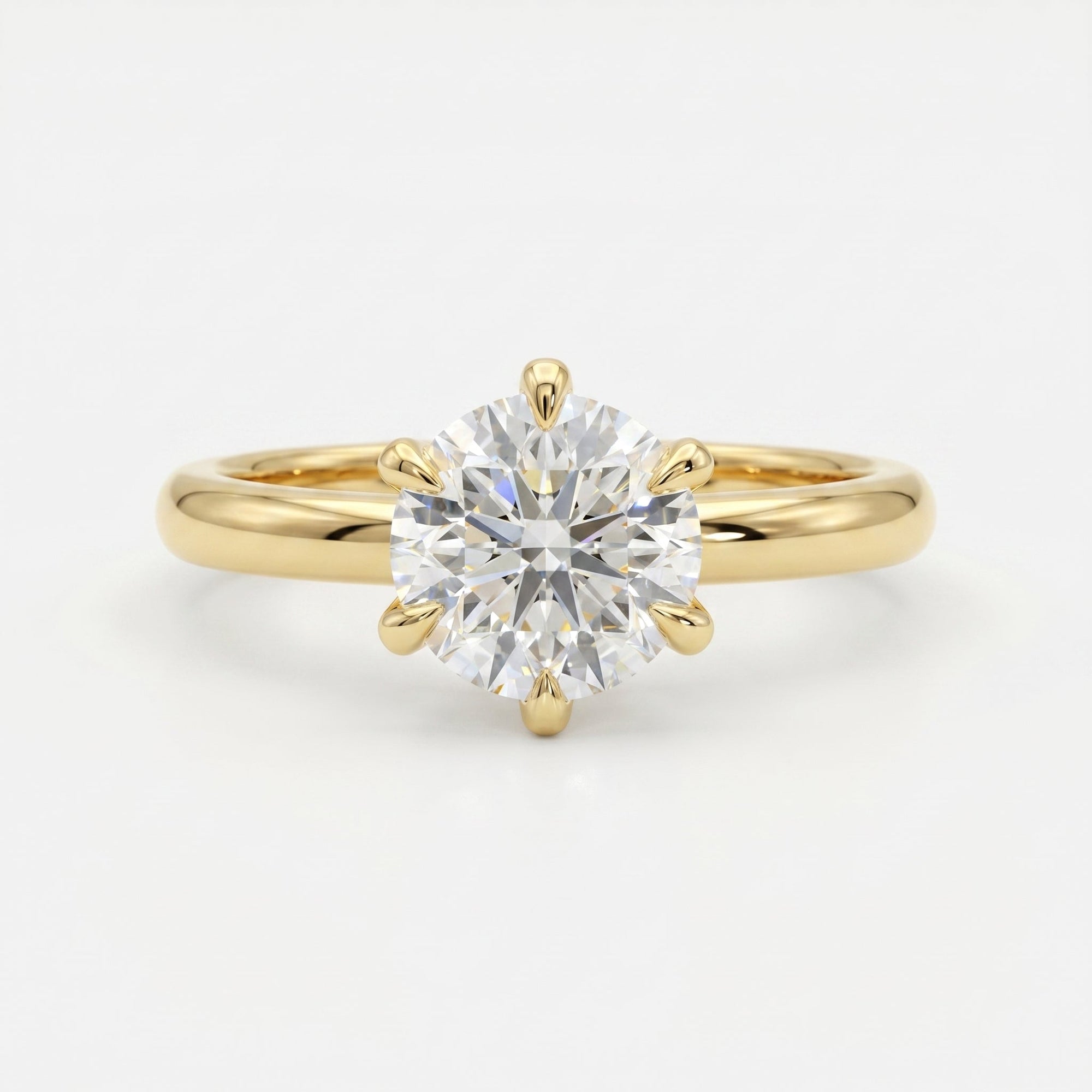 Classic Round Cut Diamond Solitaire Engagement Ring