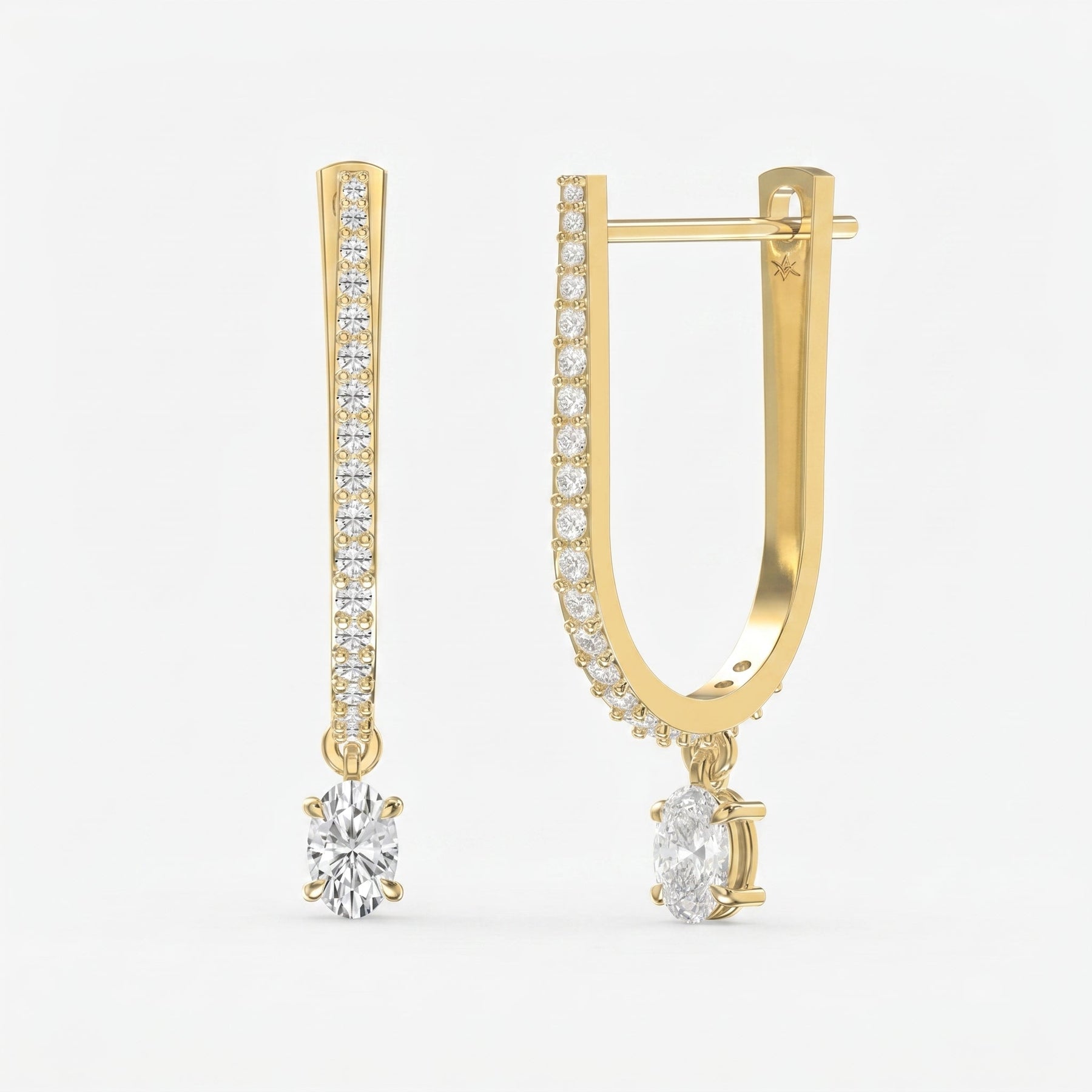 Hoops Diamond Pavé Solitaire Fine Jewelry