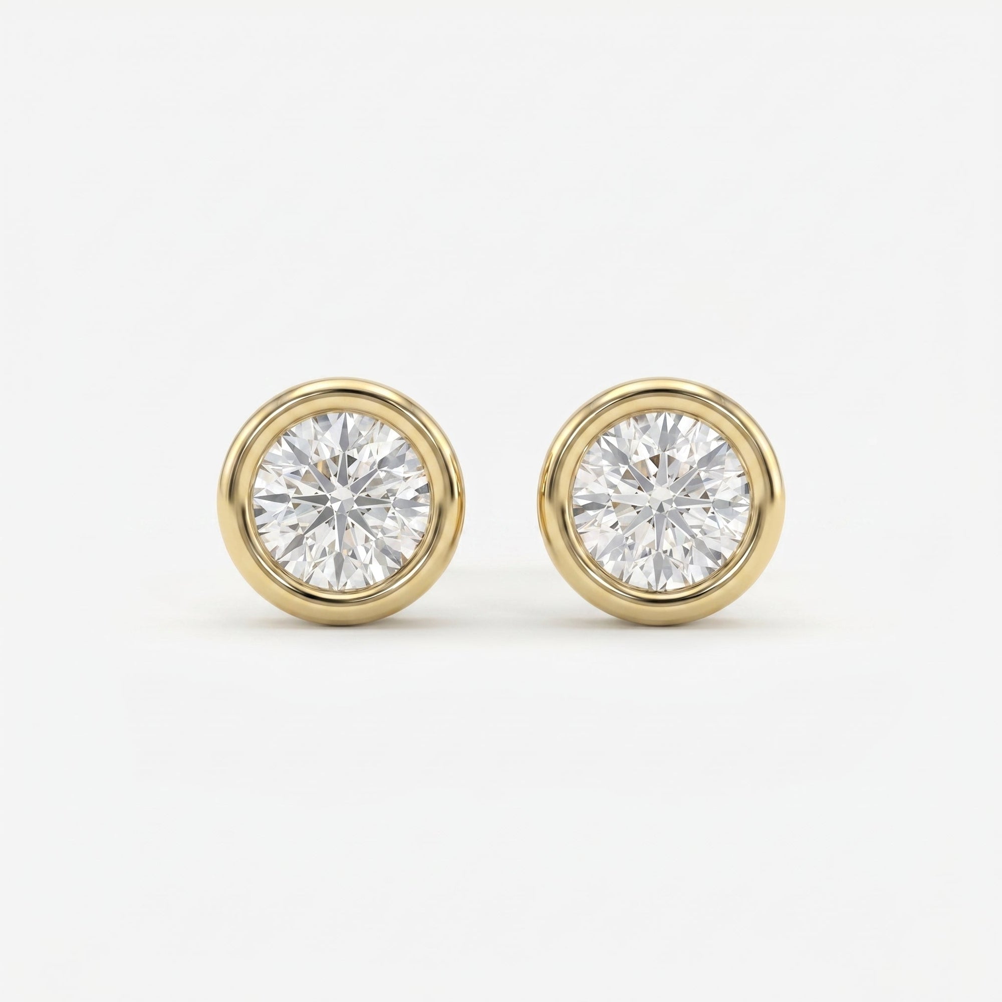 Bezel Brilliance Round Shape Earring Studs