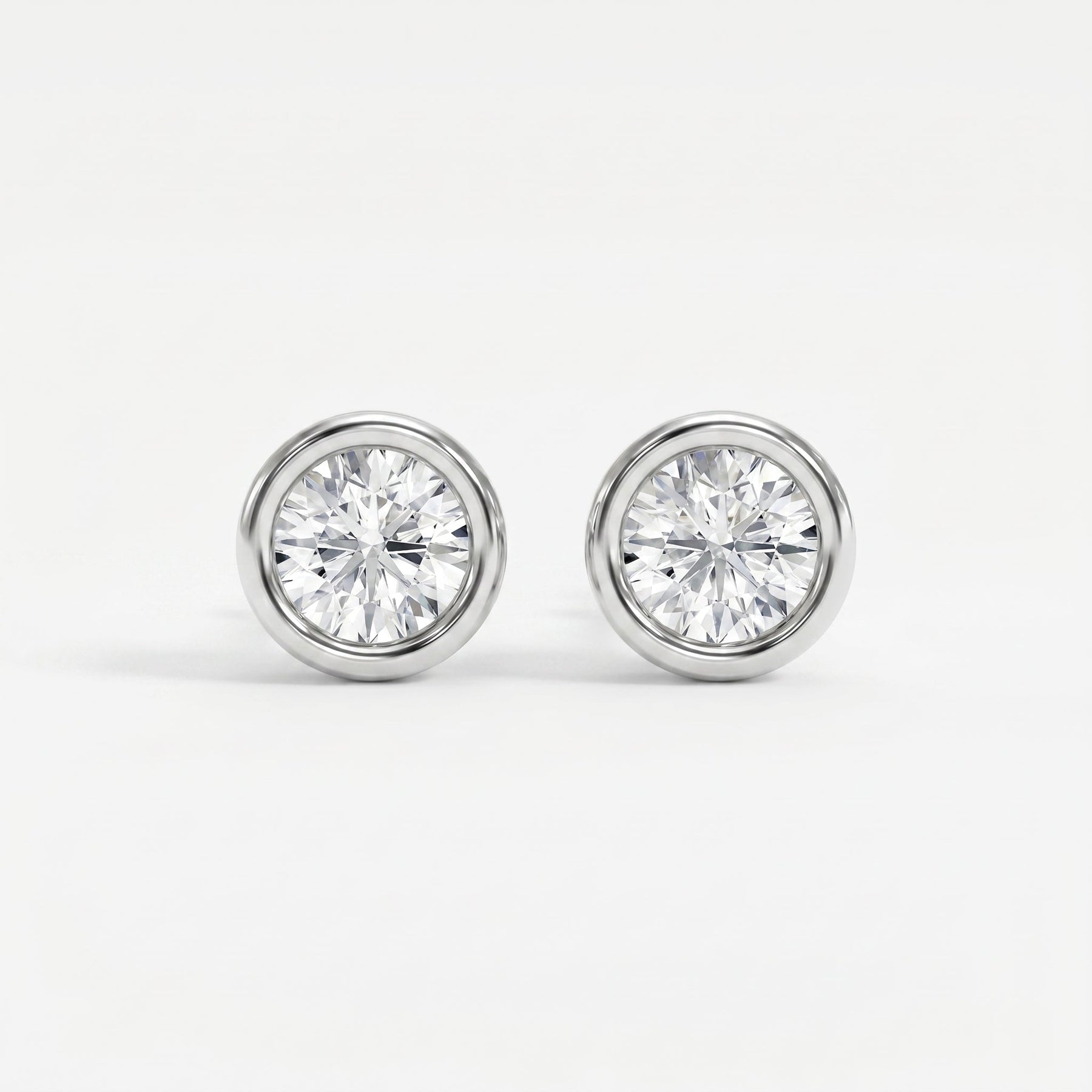 Bezel Brilliance Round Shape Earring Studs
