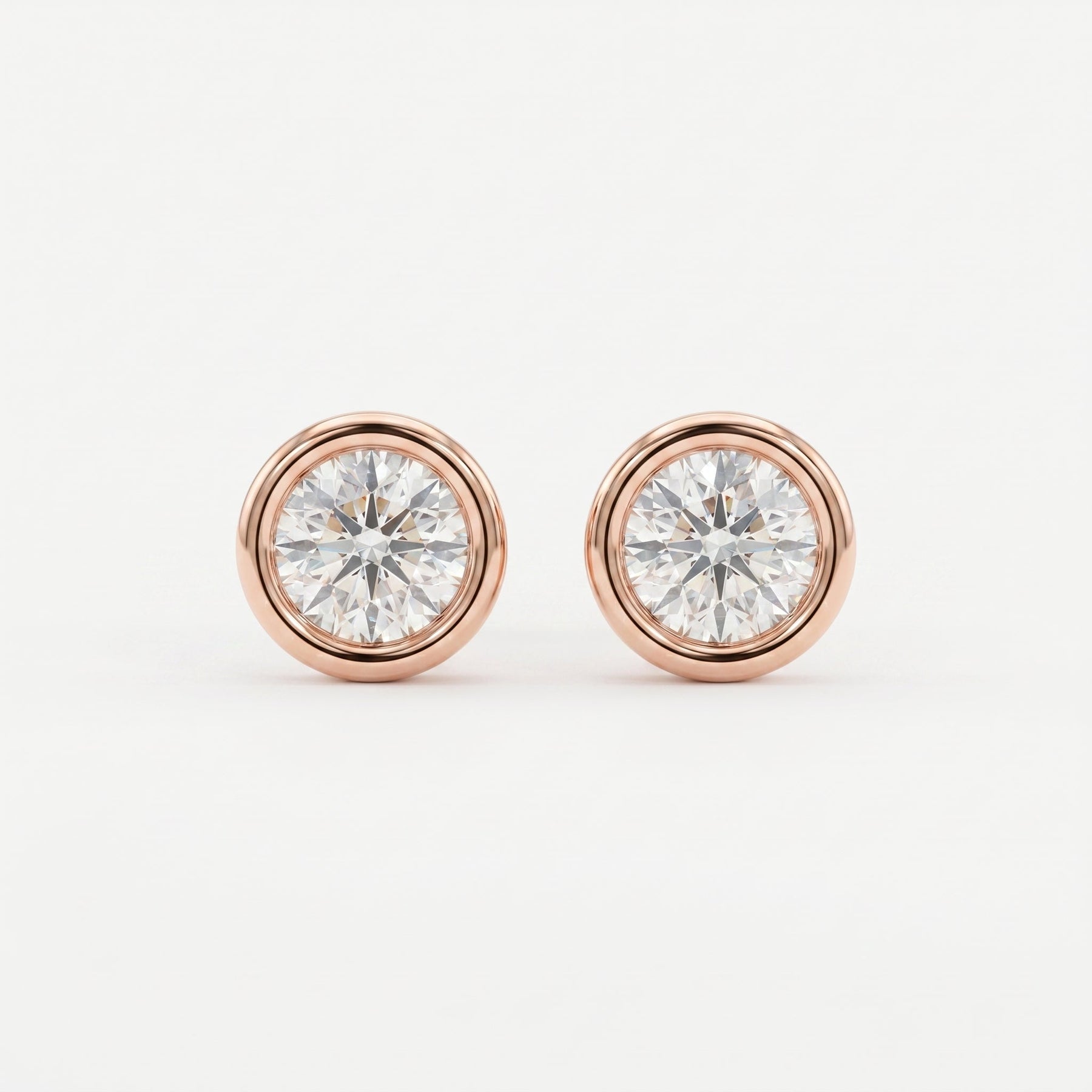 Bezel Brilliance Round Shape Earring Studs