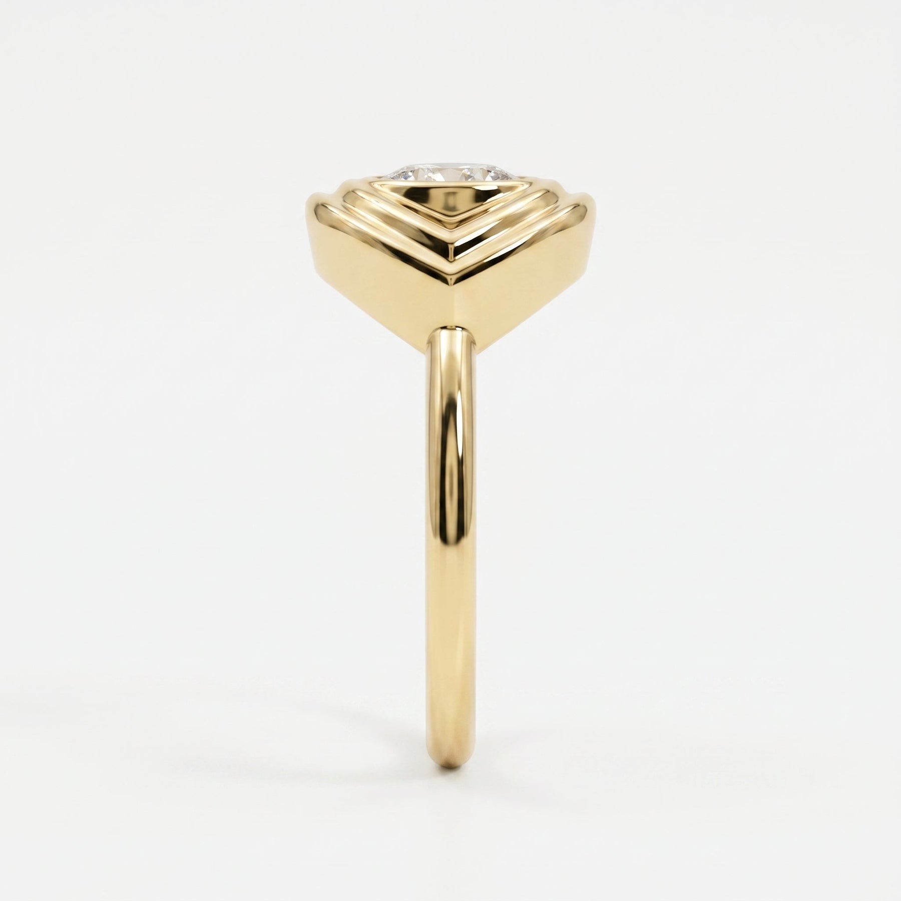 Modern Oval Cut Diamond Eye Design Ring