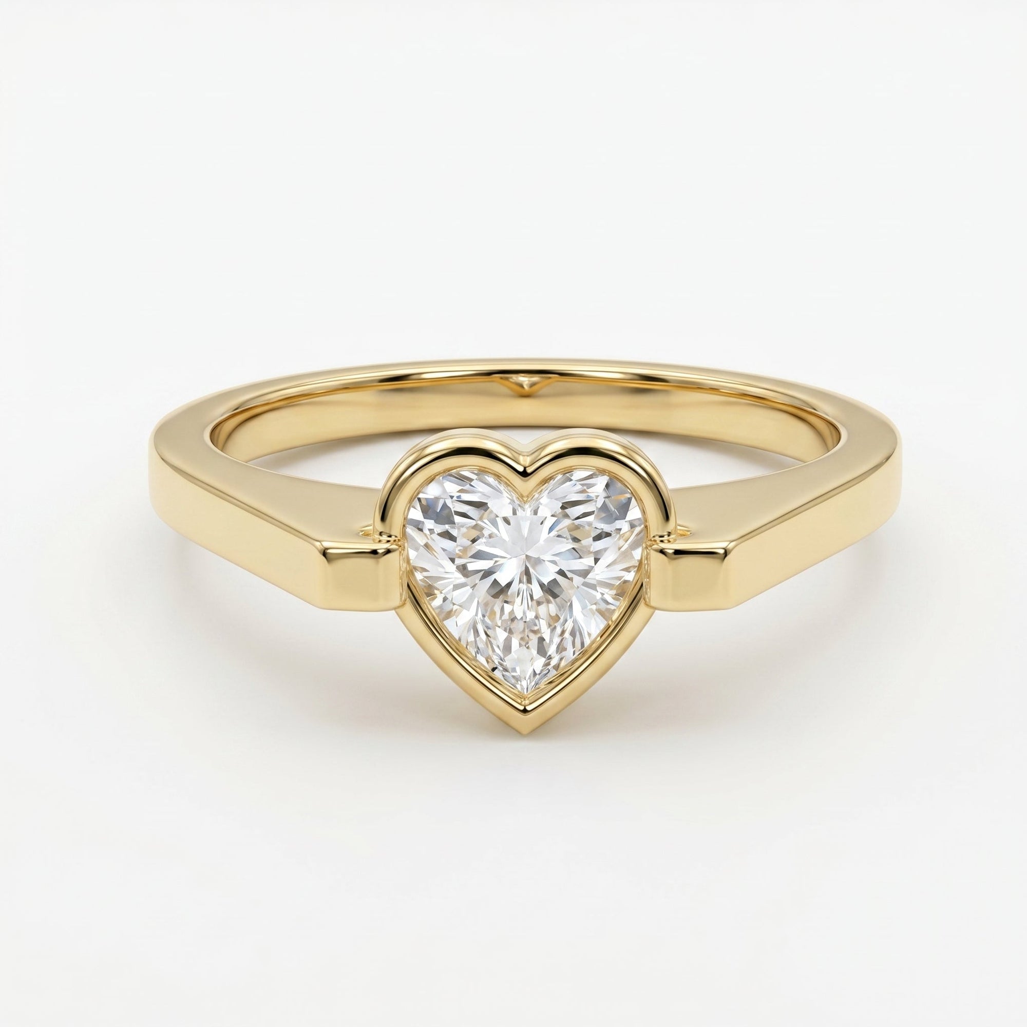Elegant Heart-Shaped Solitaire Diamond Ring