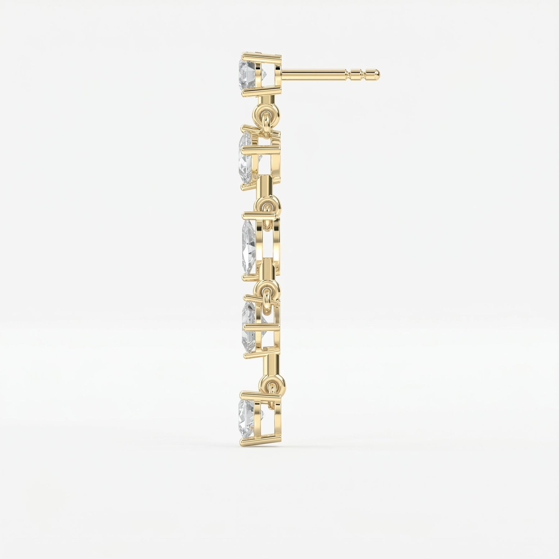 Multi Shape Diamond Drop Earring