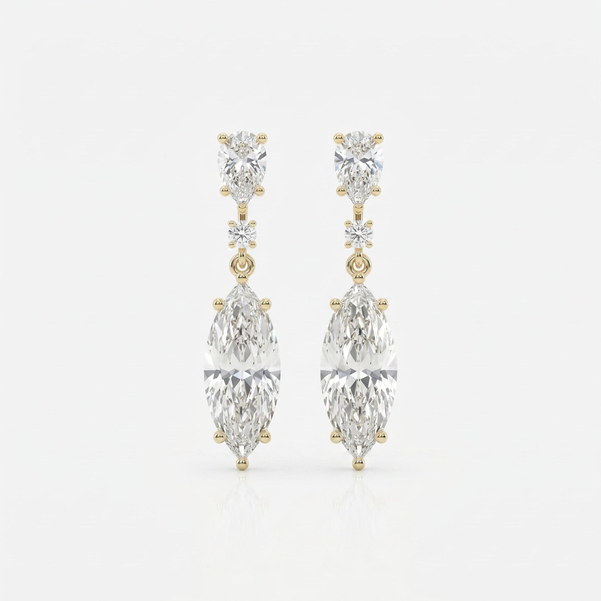 Triple Cut Drop Dangle Design Earring