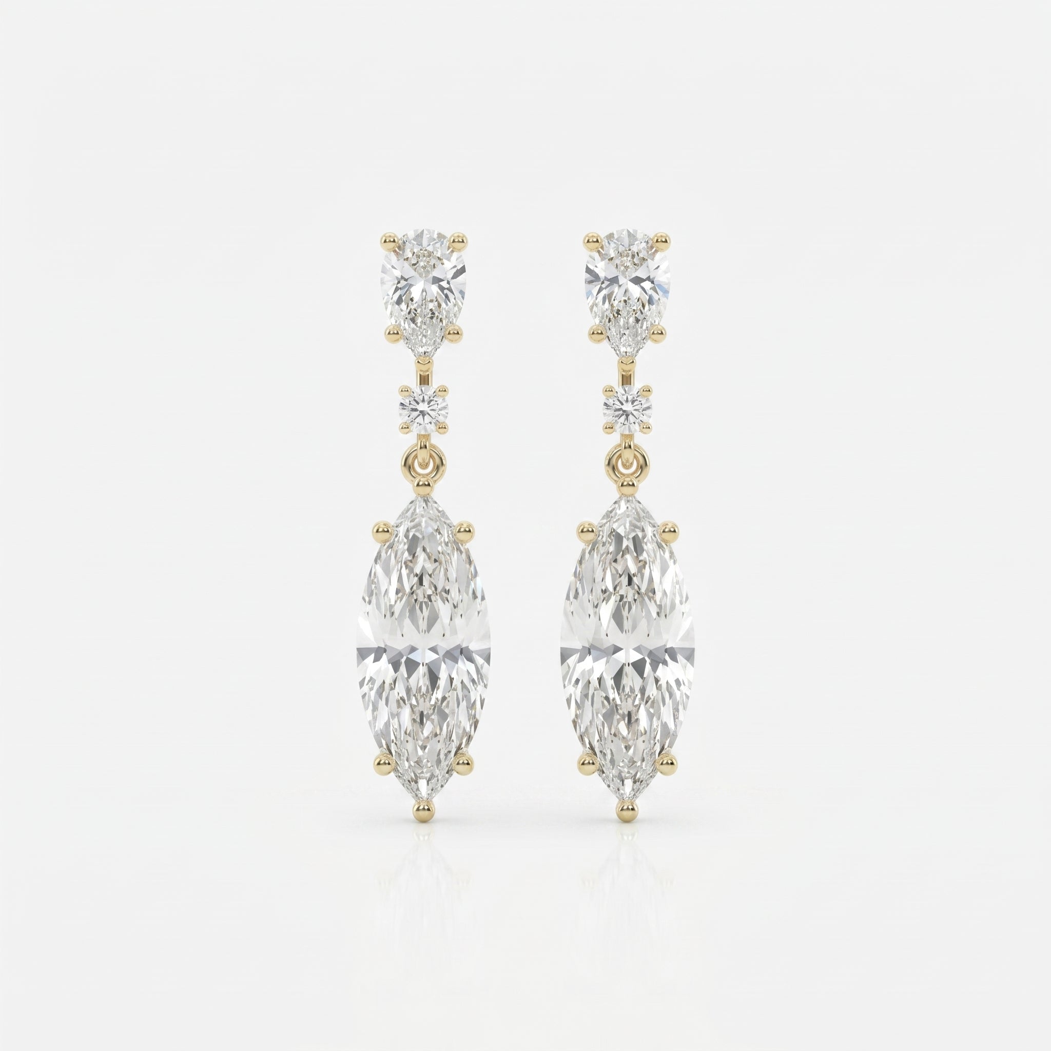 Triple Cut Drop Dangle Design Earring