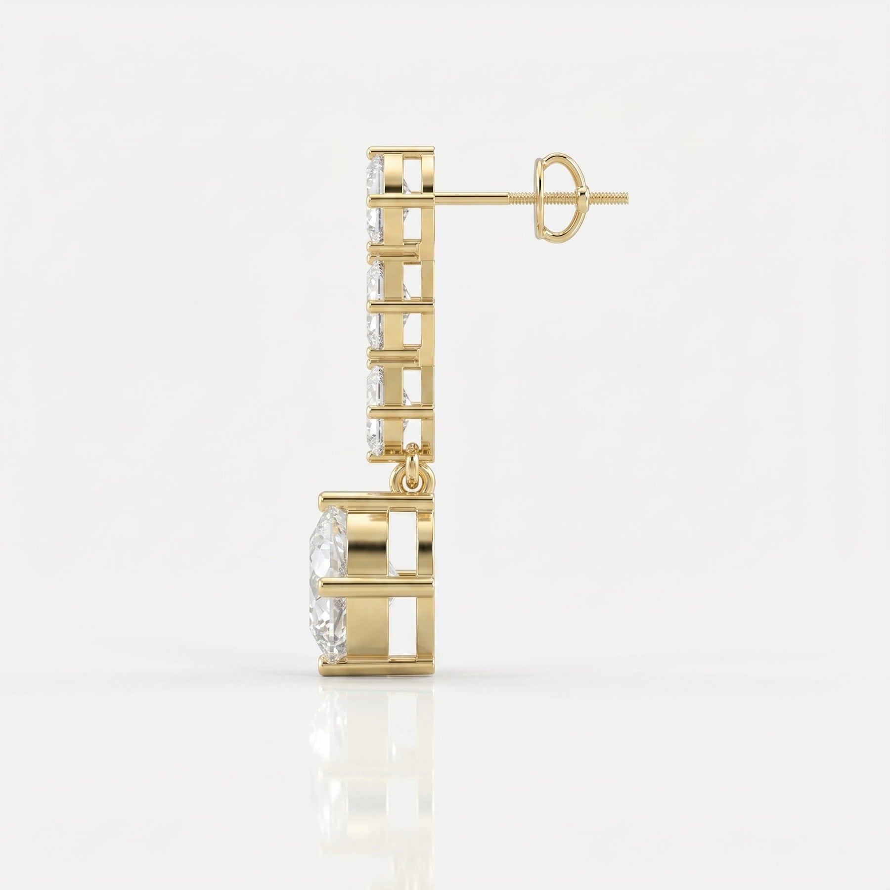 Luxury Ascher & Cushion Diamond Drop Earring