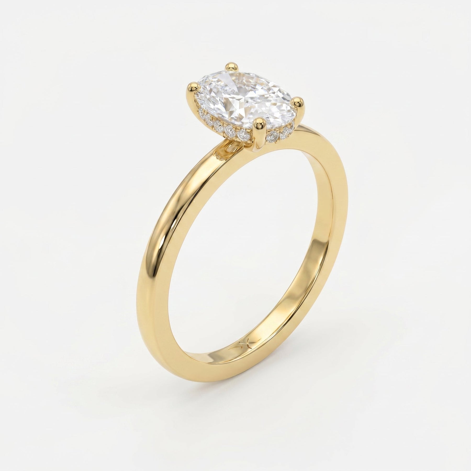 Vellore Aura Oval Brilliant Hidden Halo Ring