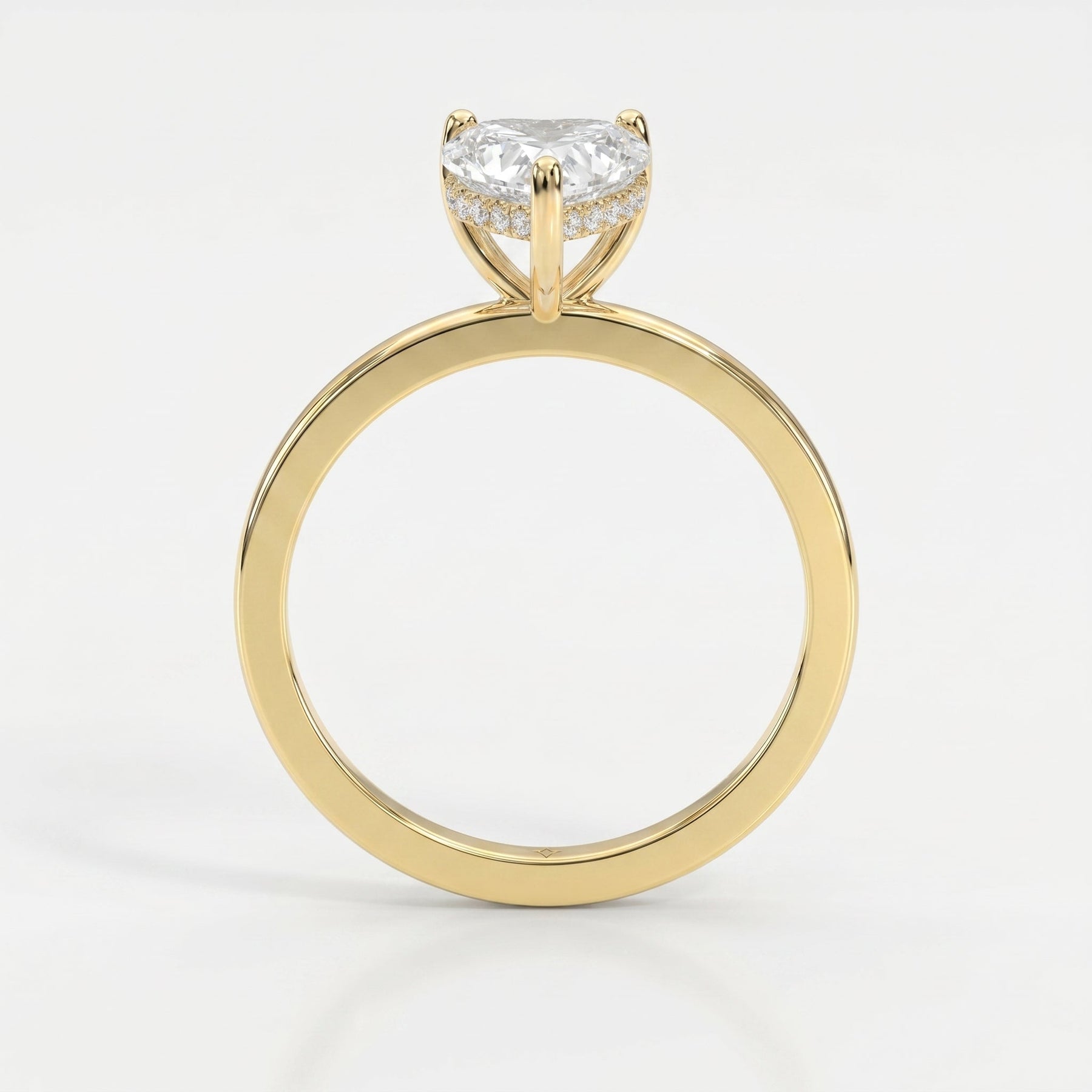 Amour Whisper Heart Brilliant Hidden Halo Ring