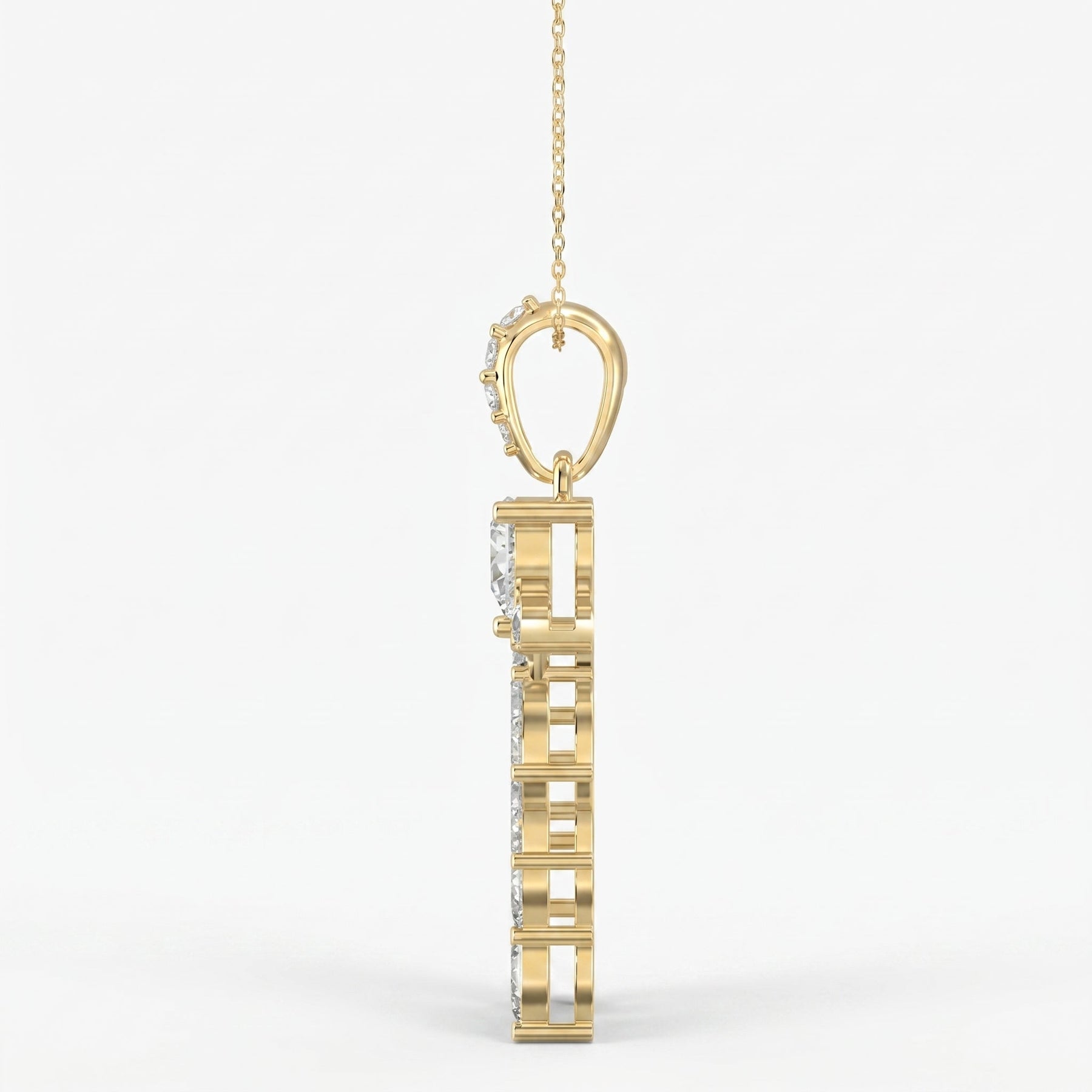 Marquise & Pear Cut Diamond Floral Pendant Necklace