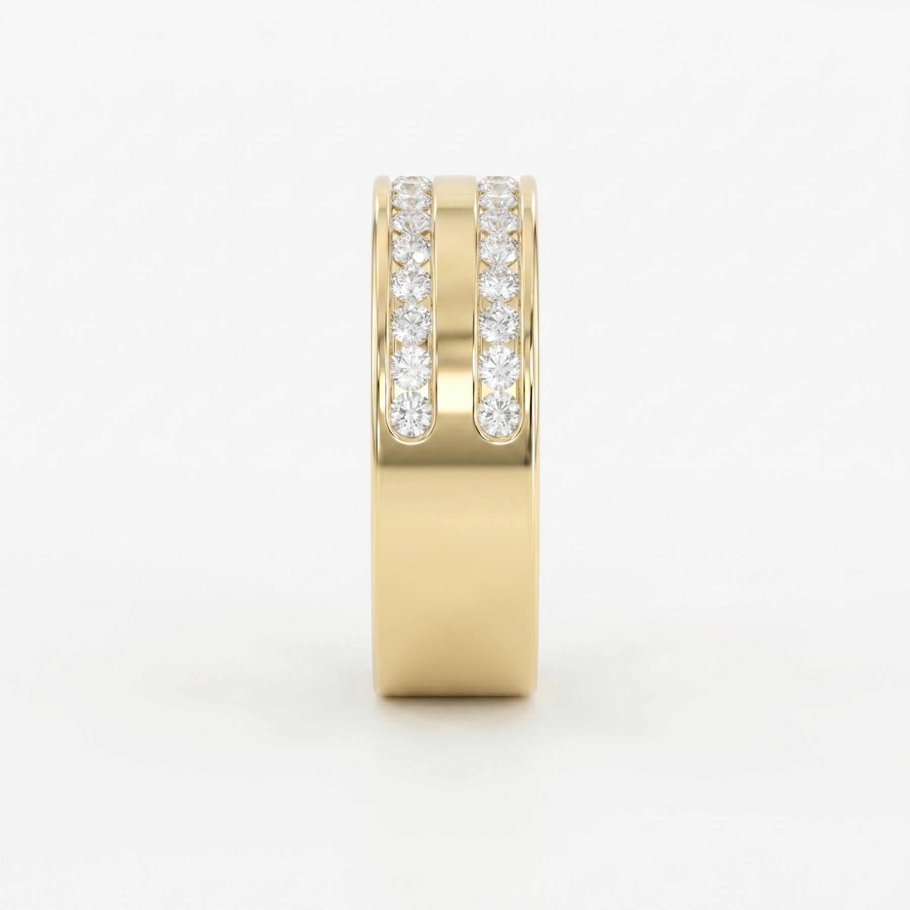 Two-Row Channel Set Half Eternity Diamond Ring