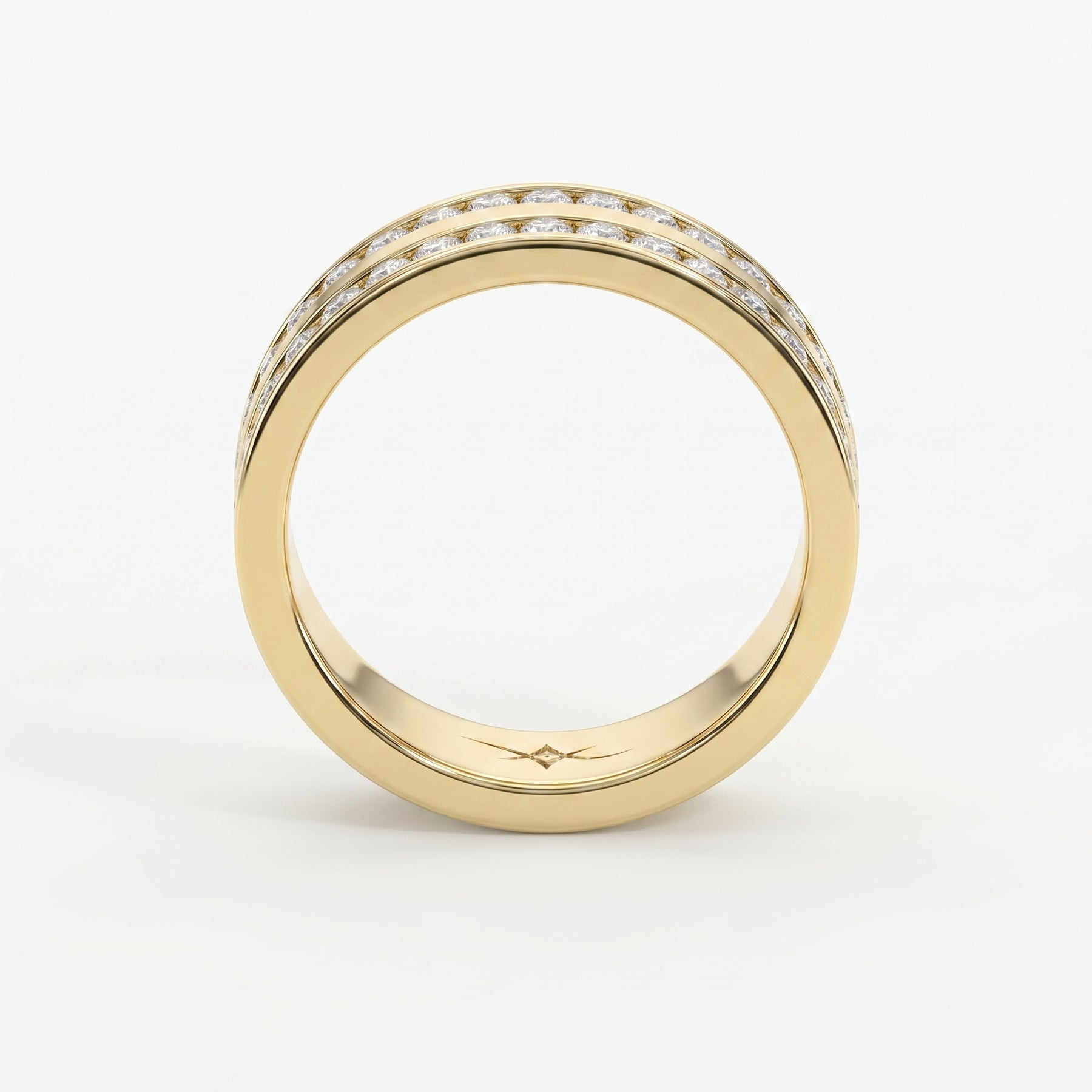 Two-Row Channel Set Half Eternity Diamond Ring