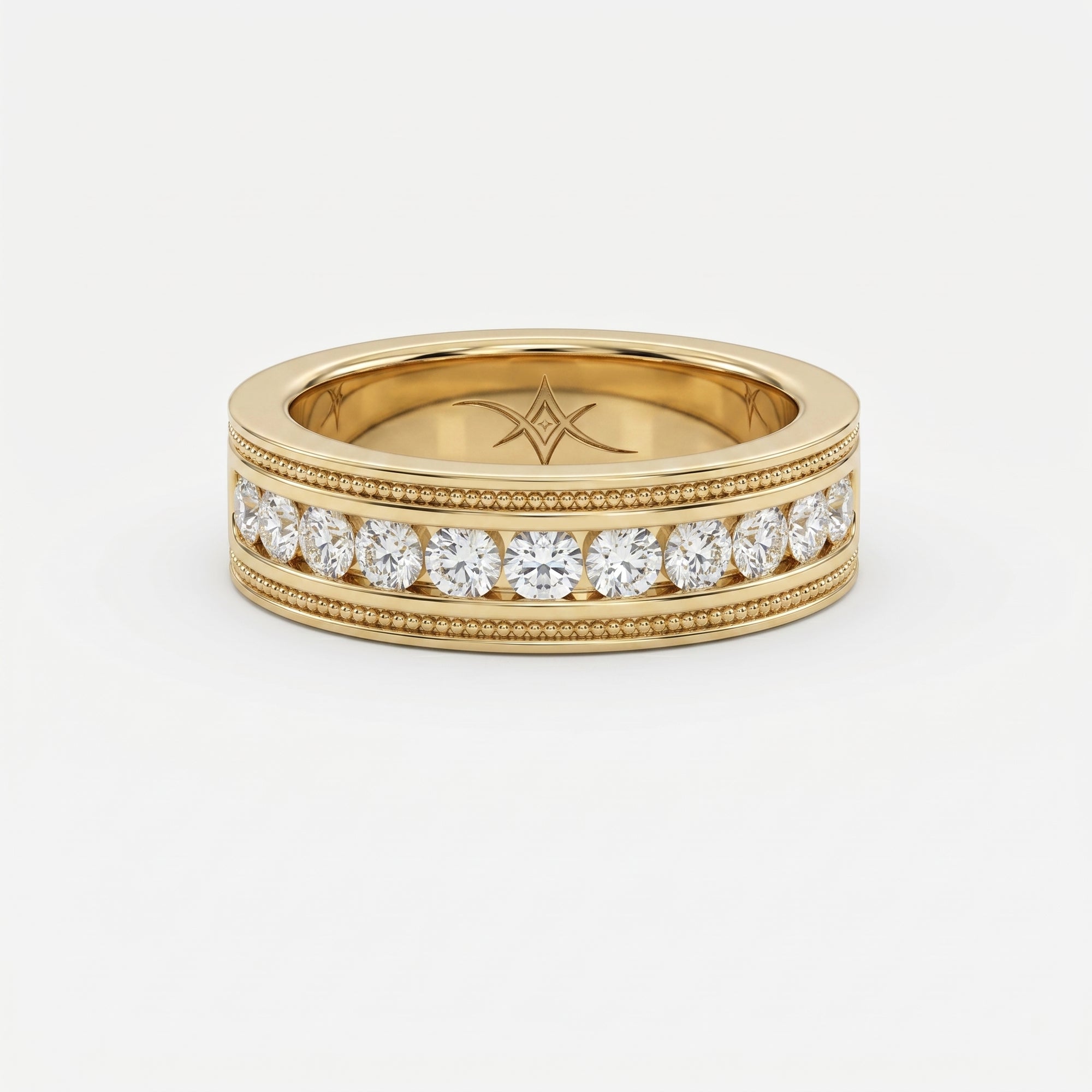 Men’s Half Eternity Handmade Diamond Band