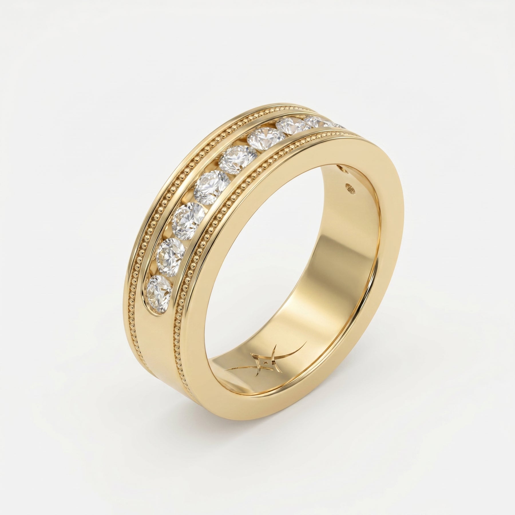 Men’s Half Eternity Handmade Diamond Band