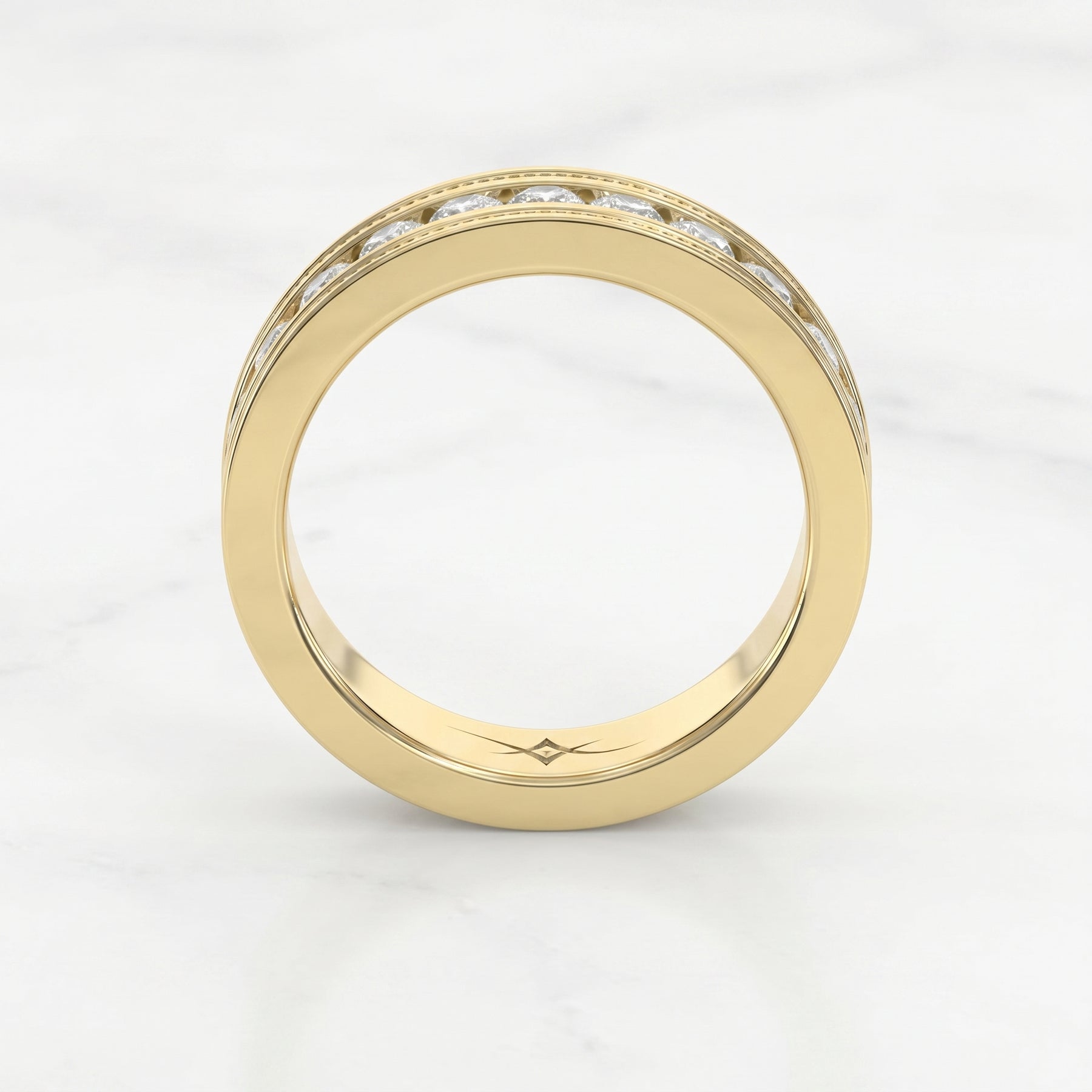 Men’s Half Eternity Handmade Diamond Band
