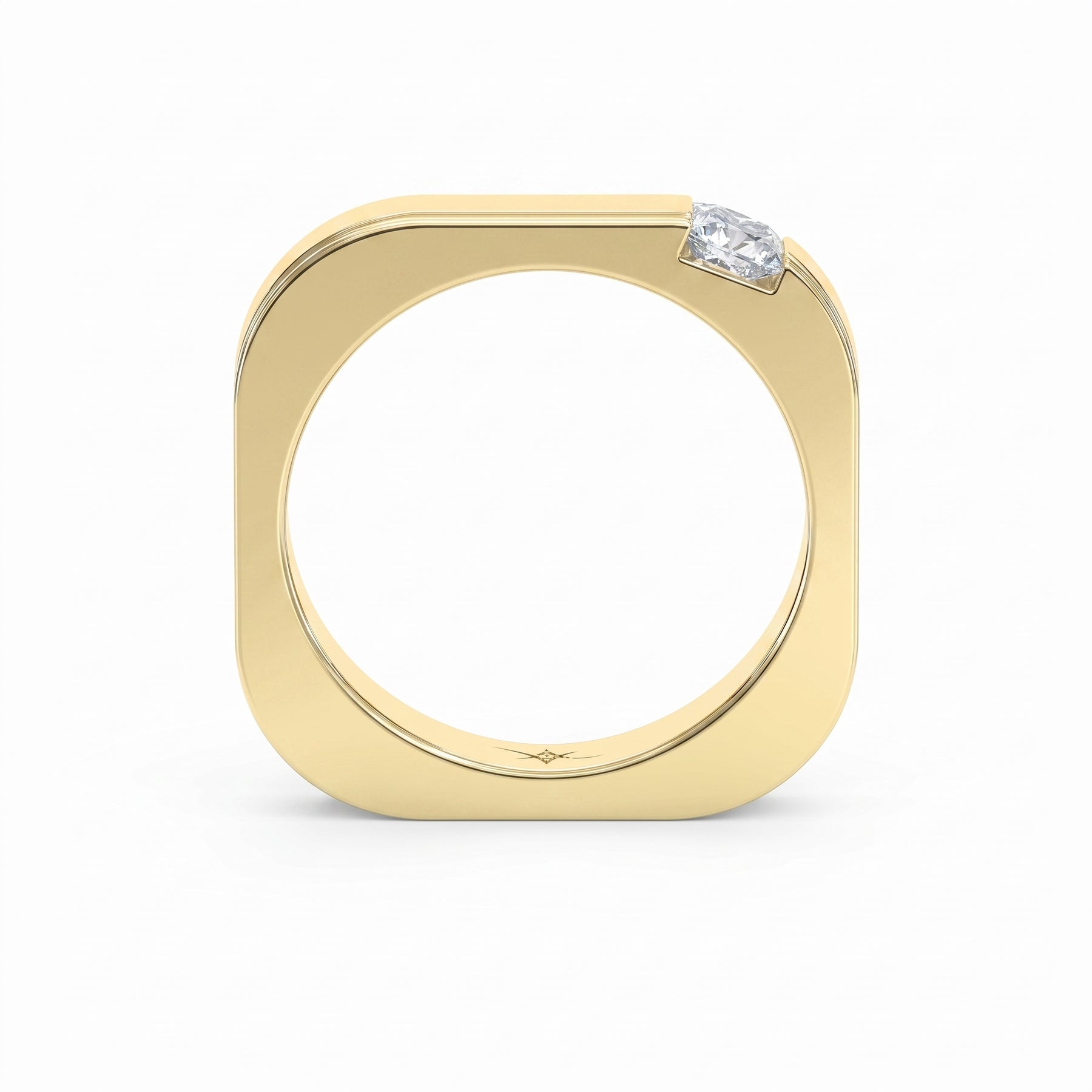 Square Ring for Men Masculine Brilliance diamond Band