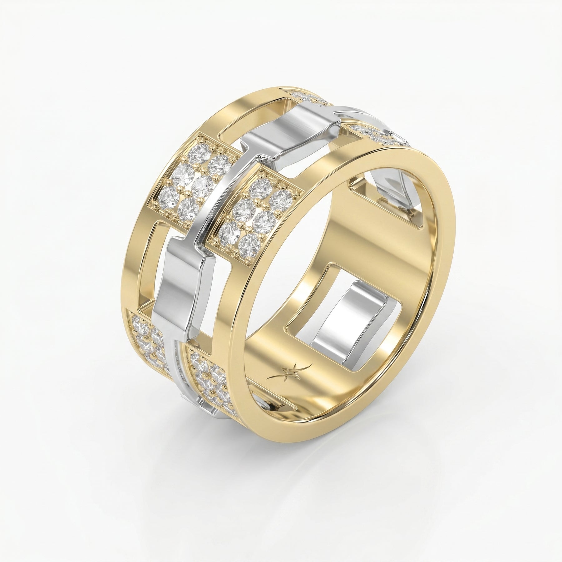 Bold Men’s Wedding Diamond Band
