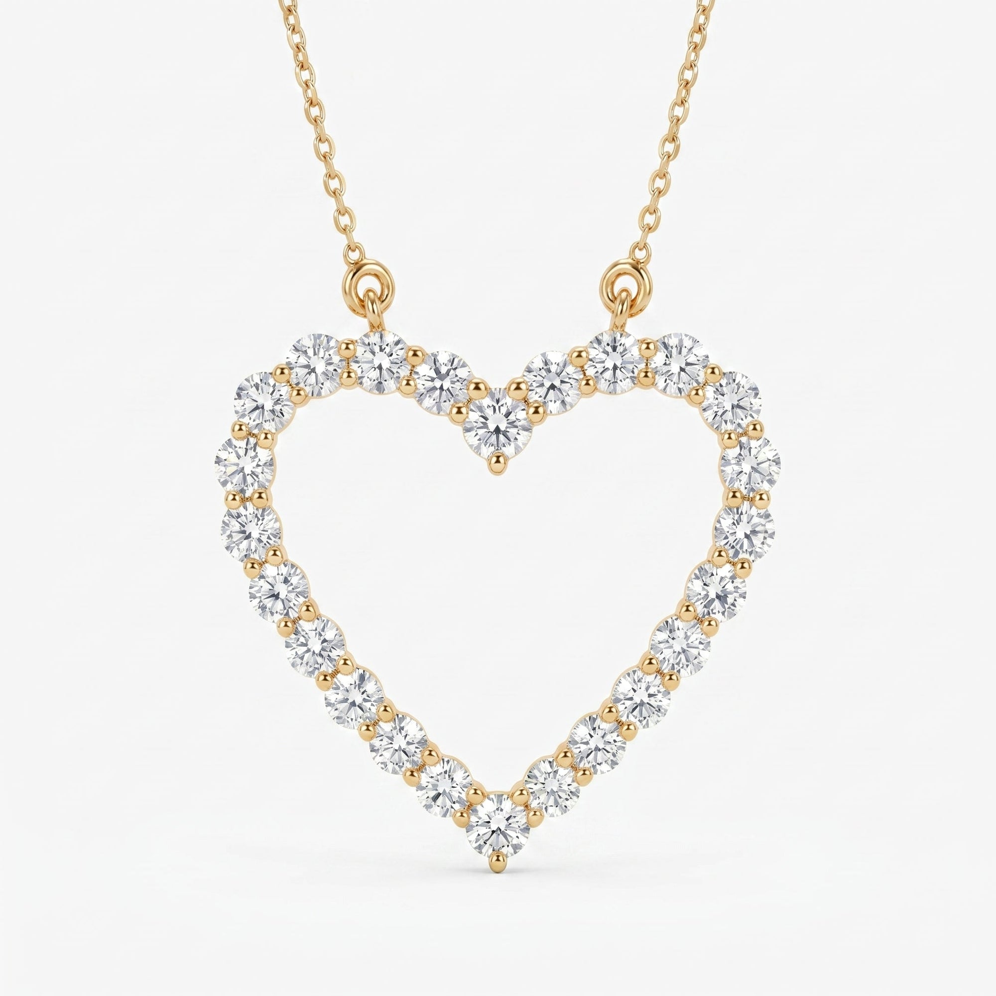 Classic Heart Shape Design Round Brilliant Diamond Pendant