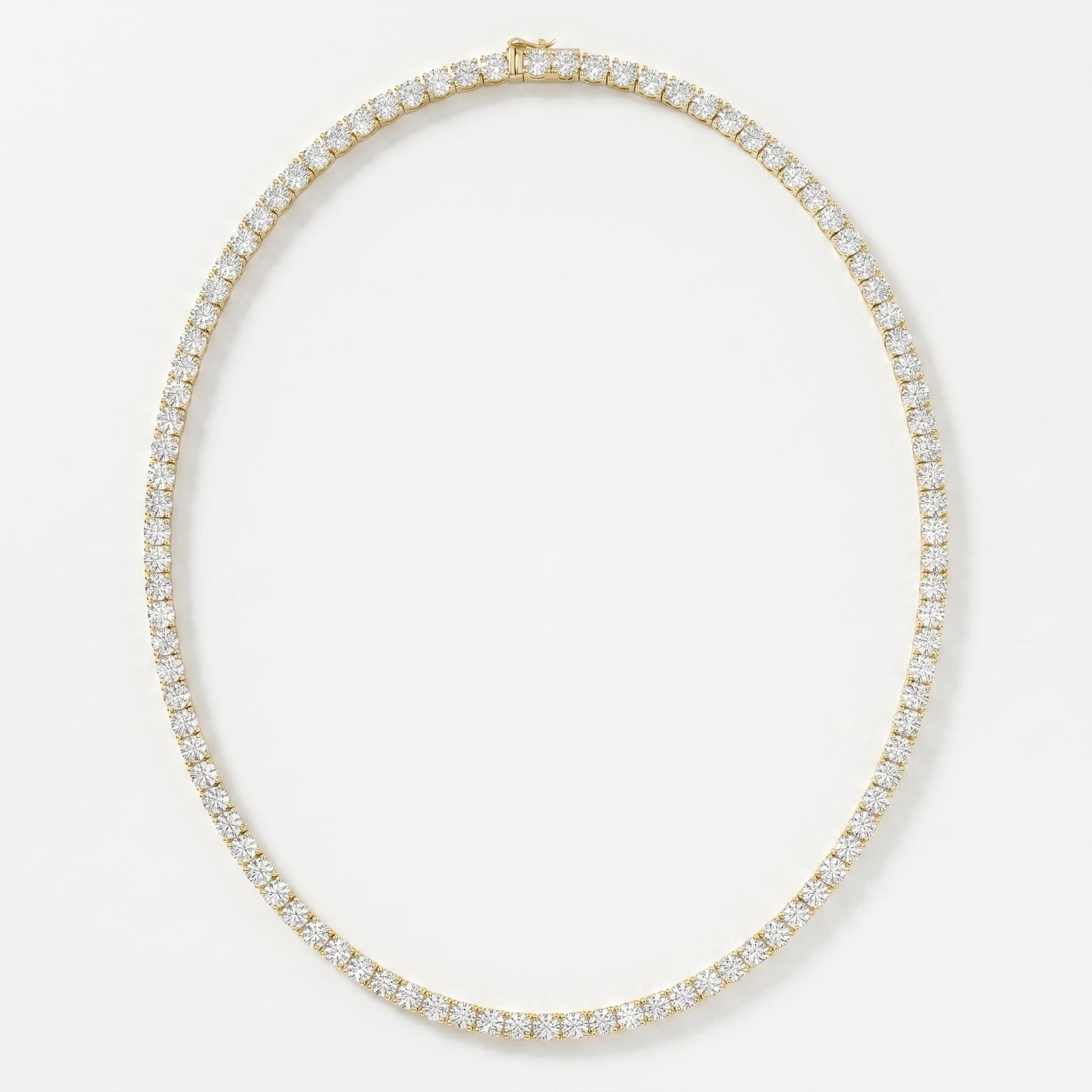 Experience timeless sparkle Round Diamond Tennis Necklace