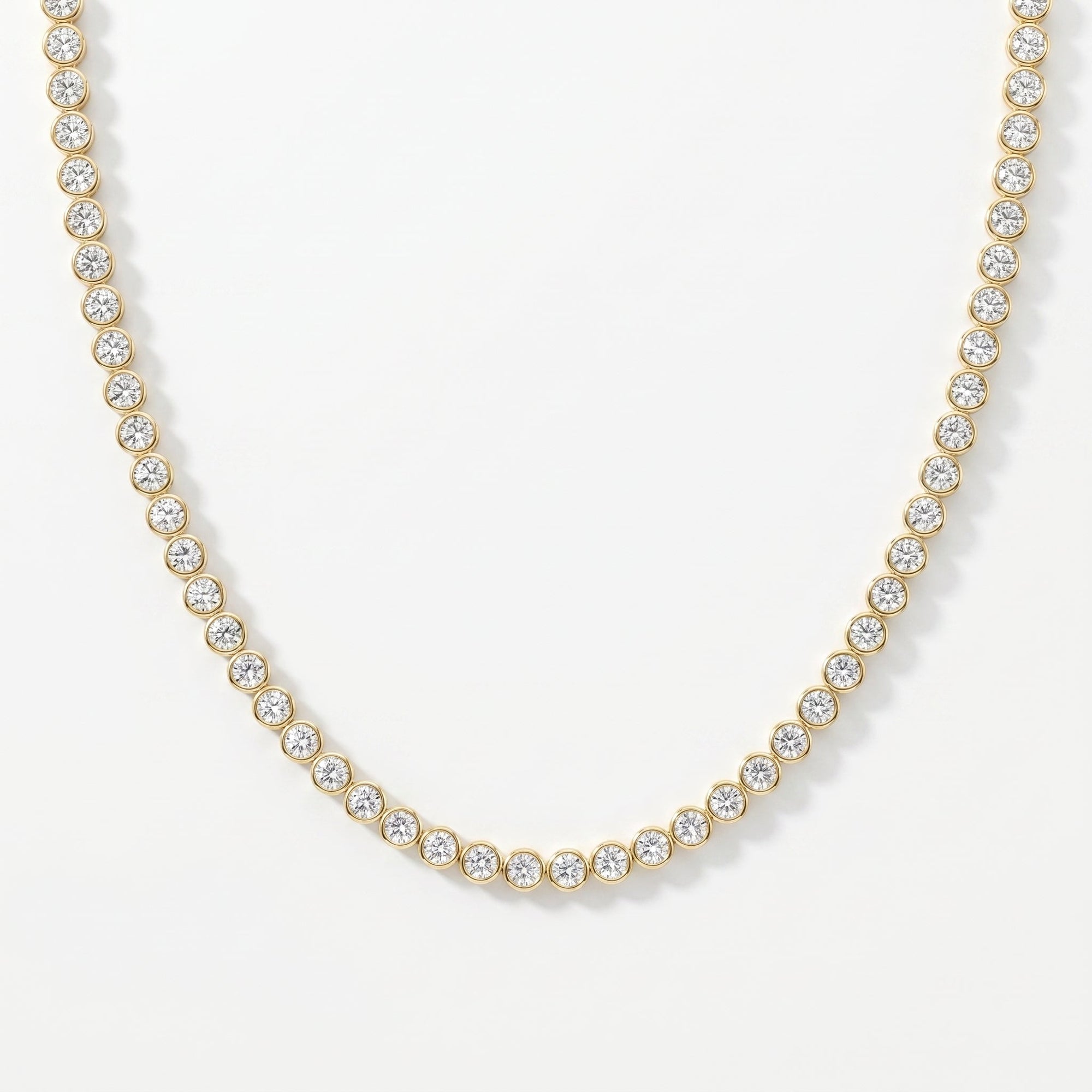 Round Shape Diamond Tennis Necklace
