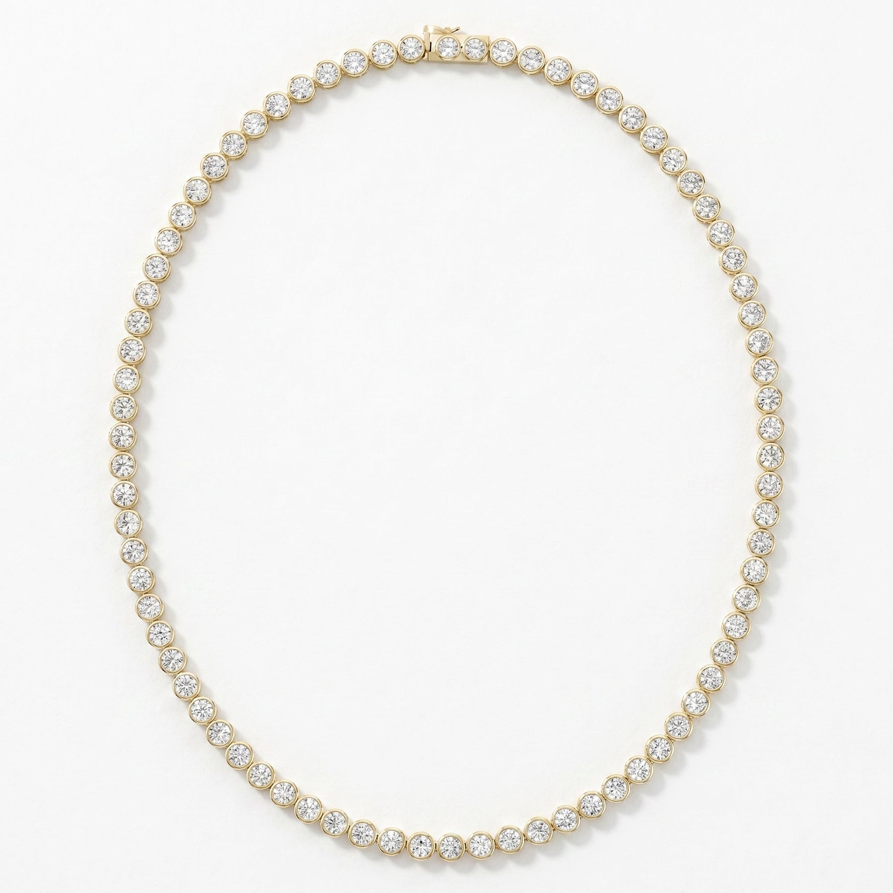 Round Shape Diamond Tennis Necklace
