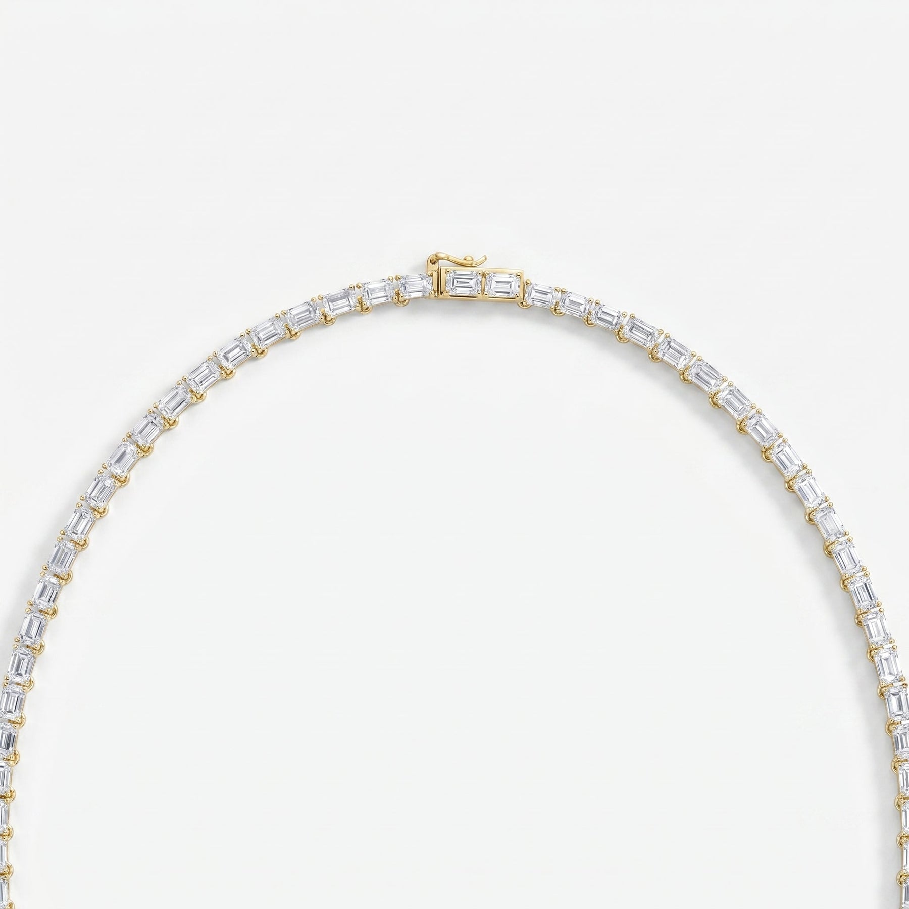 Elevate Elegance Emerald Cut Diamond Tennis Necklace