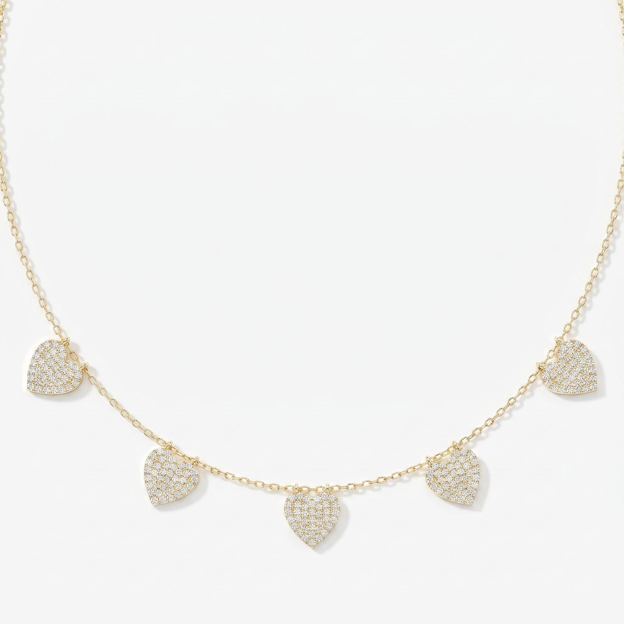 Five Hearts Dazzle Fashion Necklace