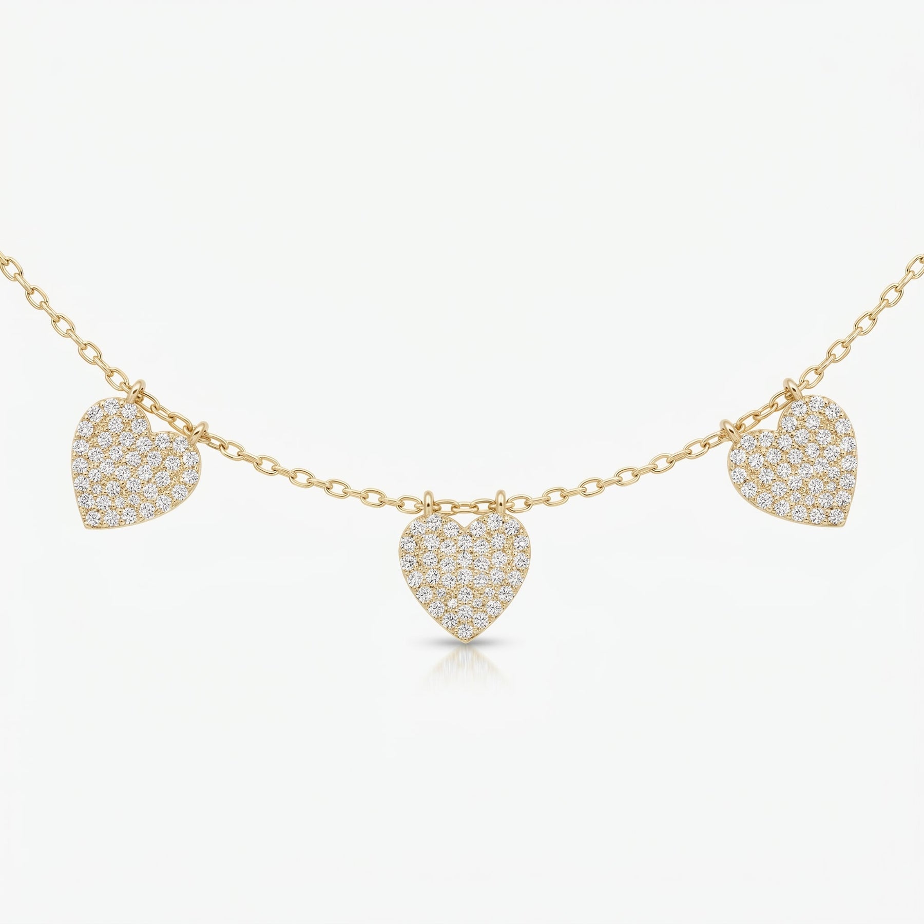Five Hearts Dazzle Fashion Necklace
