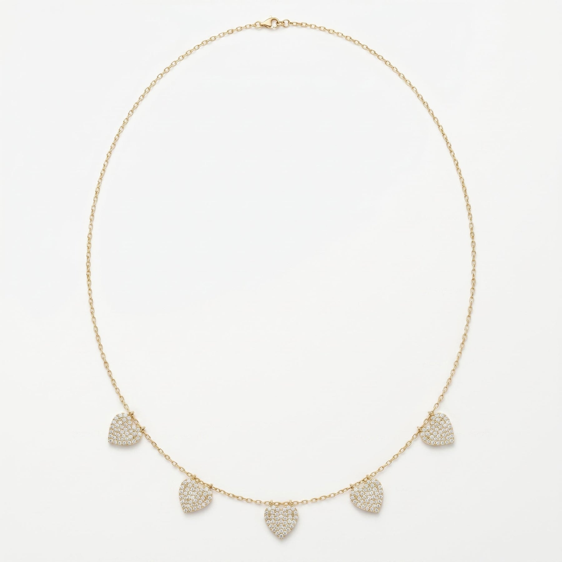 Five Hearts Dazzle Fashion Necklace