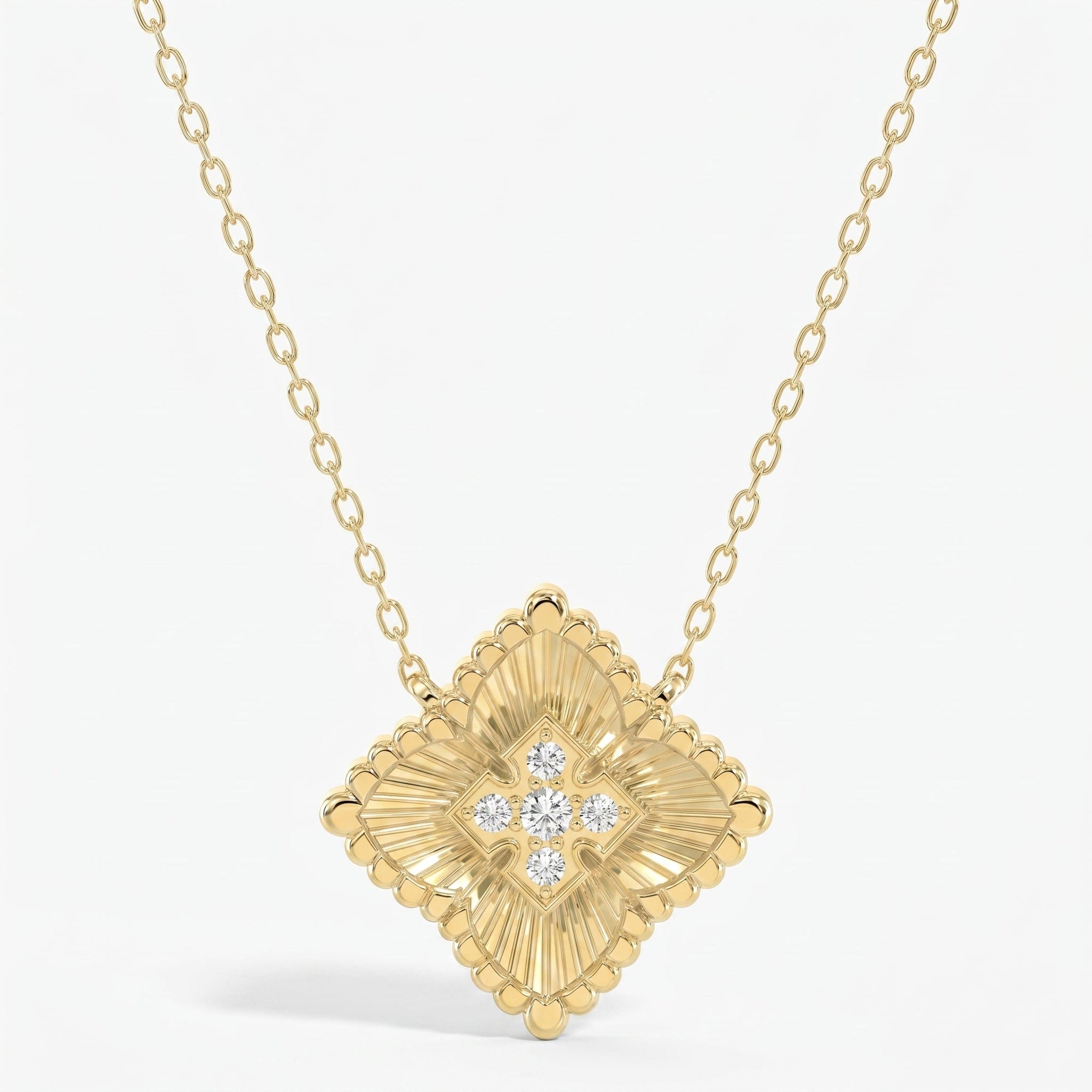 Round Diamond Celeste Floral Diamond Fashion Necklace