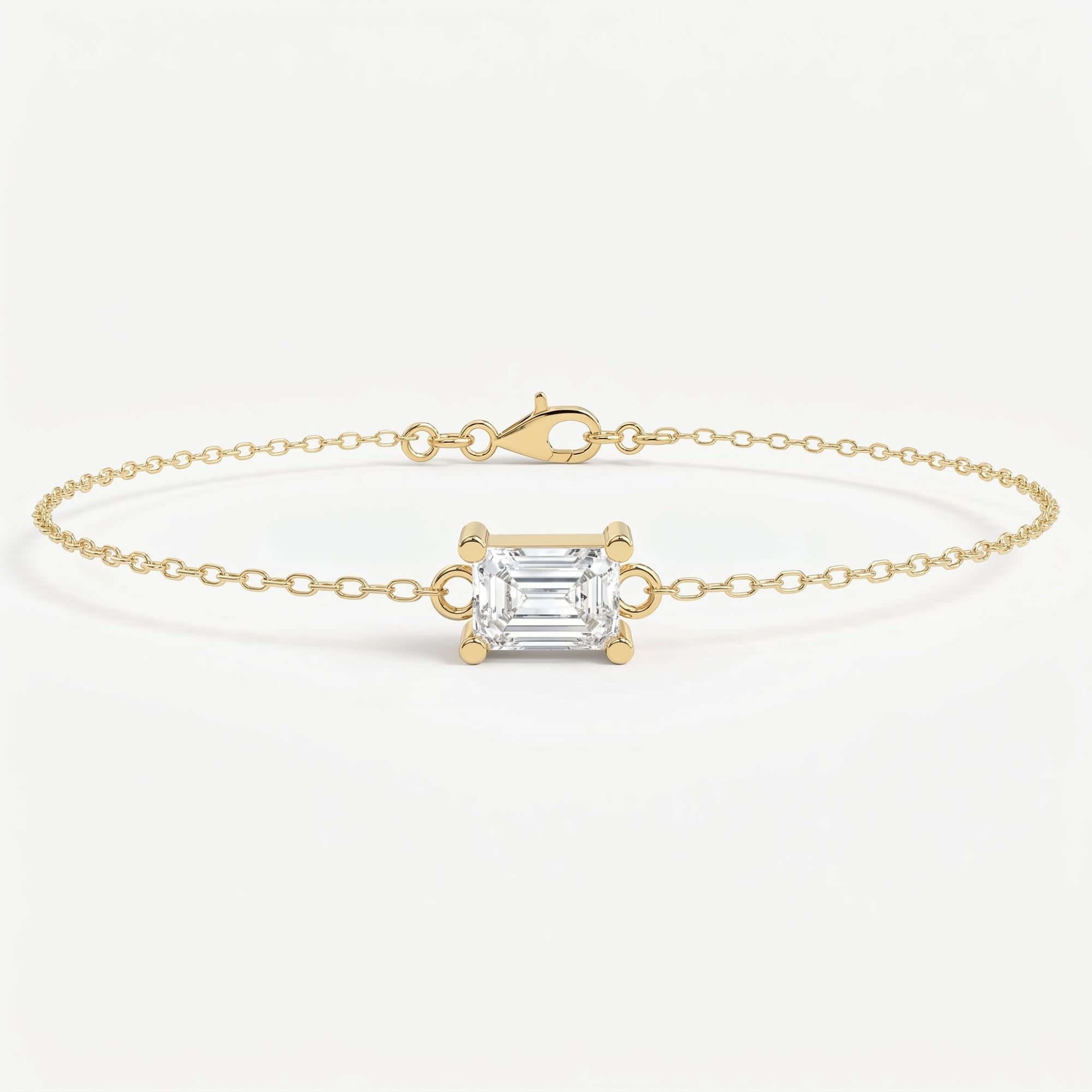 Emerald Diamond Luminous Link Chain Bracelet