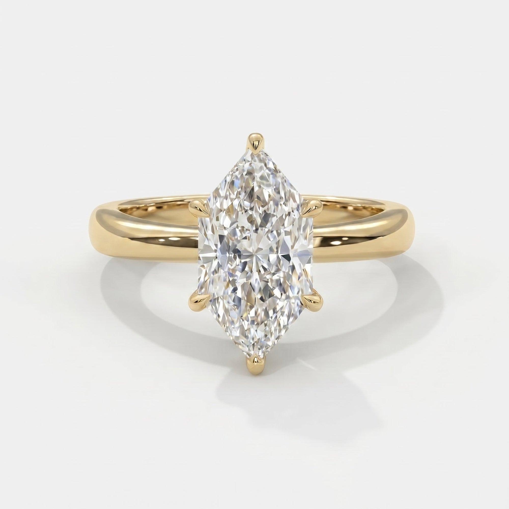 Dutch Marquise Cut Lab Diamond Solitaire Engagement Ring
