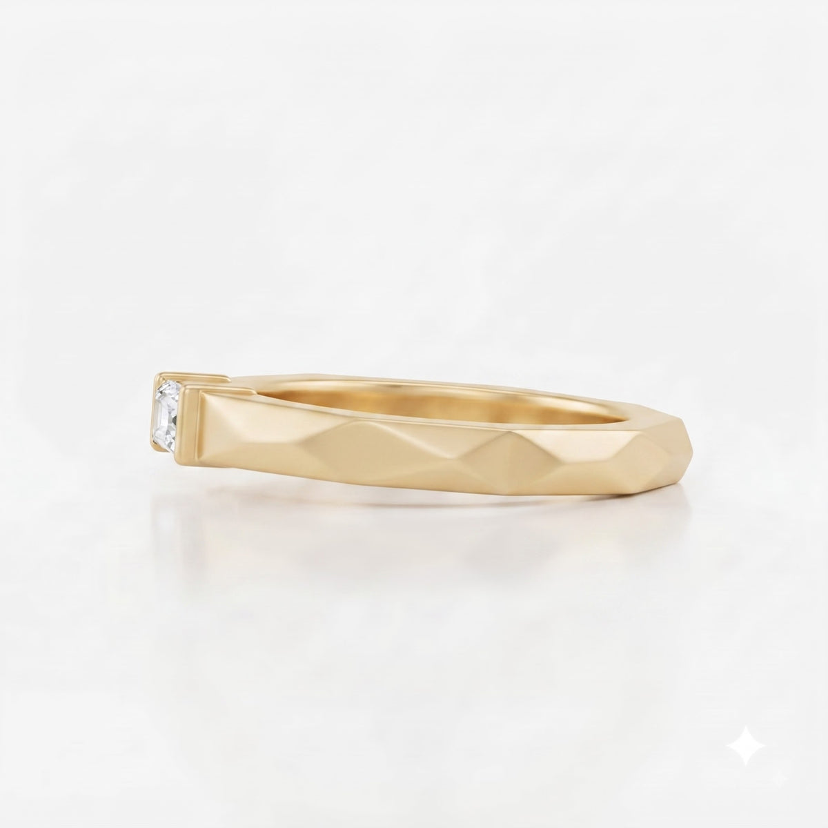 Emerald Cut Diamond Ring | Modern Minimalist Engagement Ring
