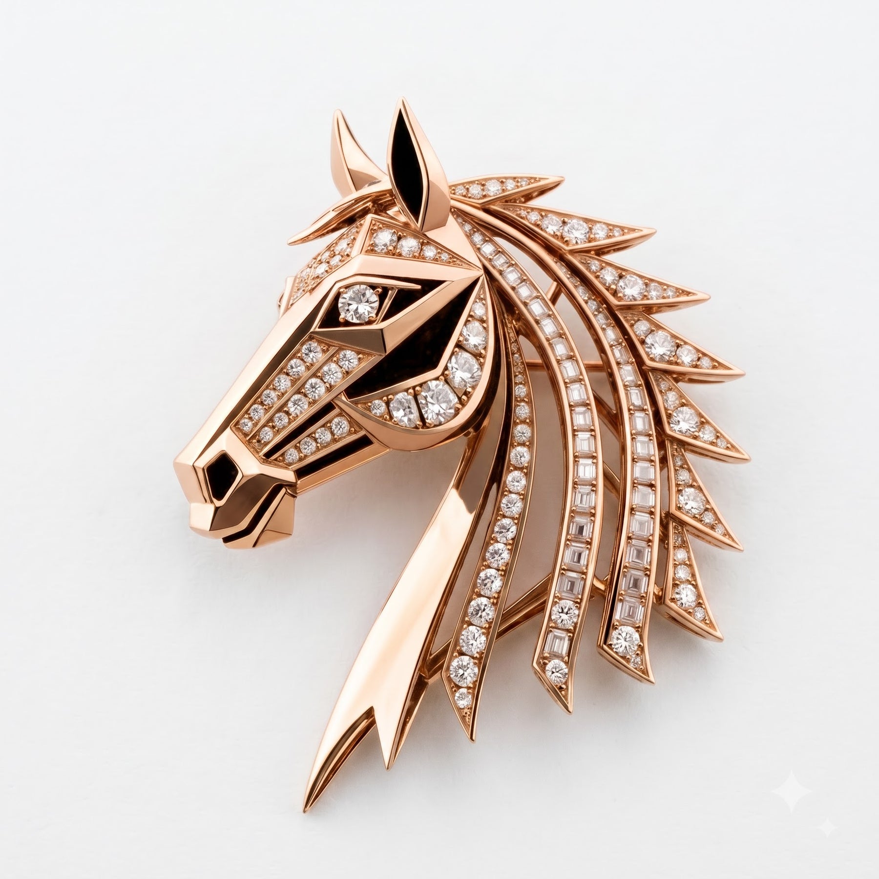 Luxury Diamond Horse Head Brooch / Lapel Pin