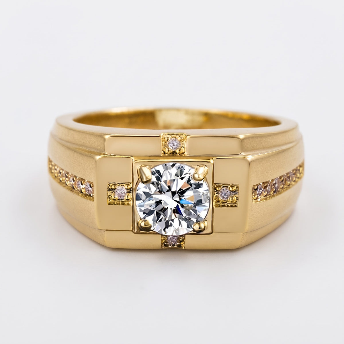 Round Cut Diamond Men's Ring