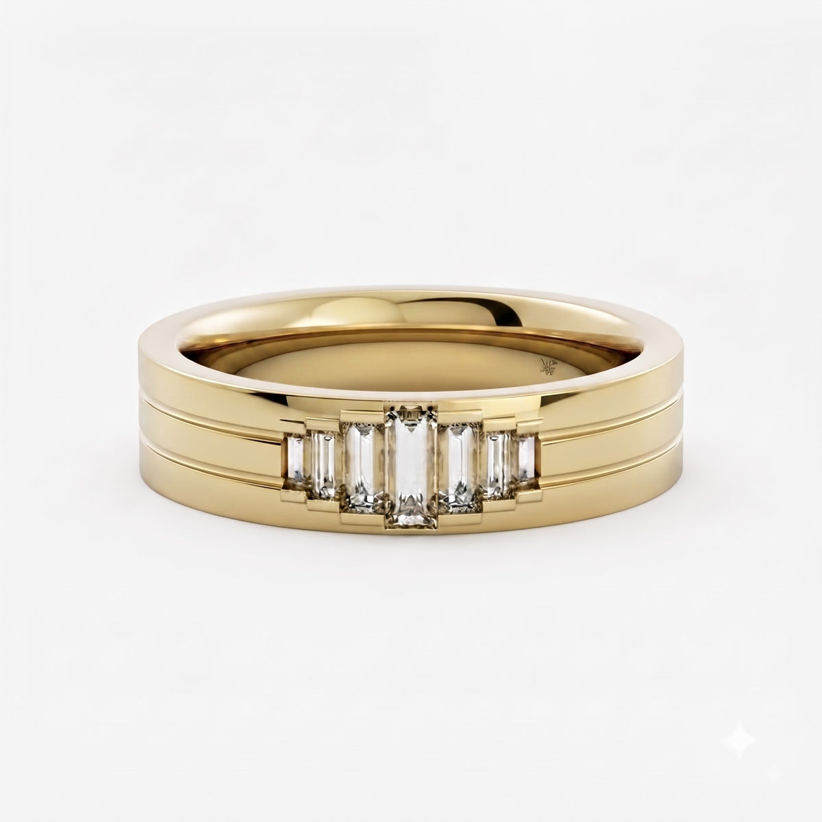 Baguette Cut Lab Diamond Wedding Band | Art Deco Diamond Band