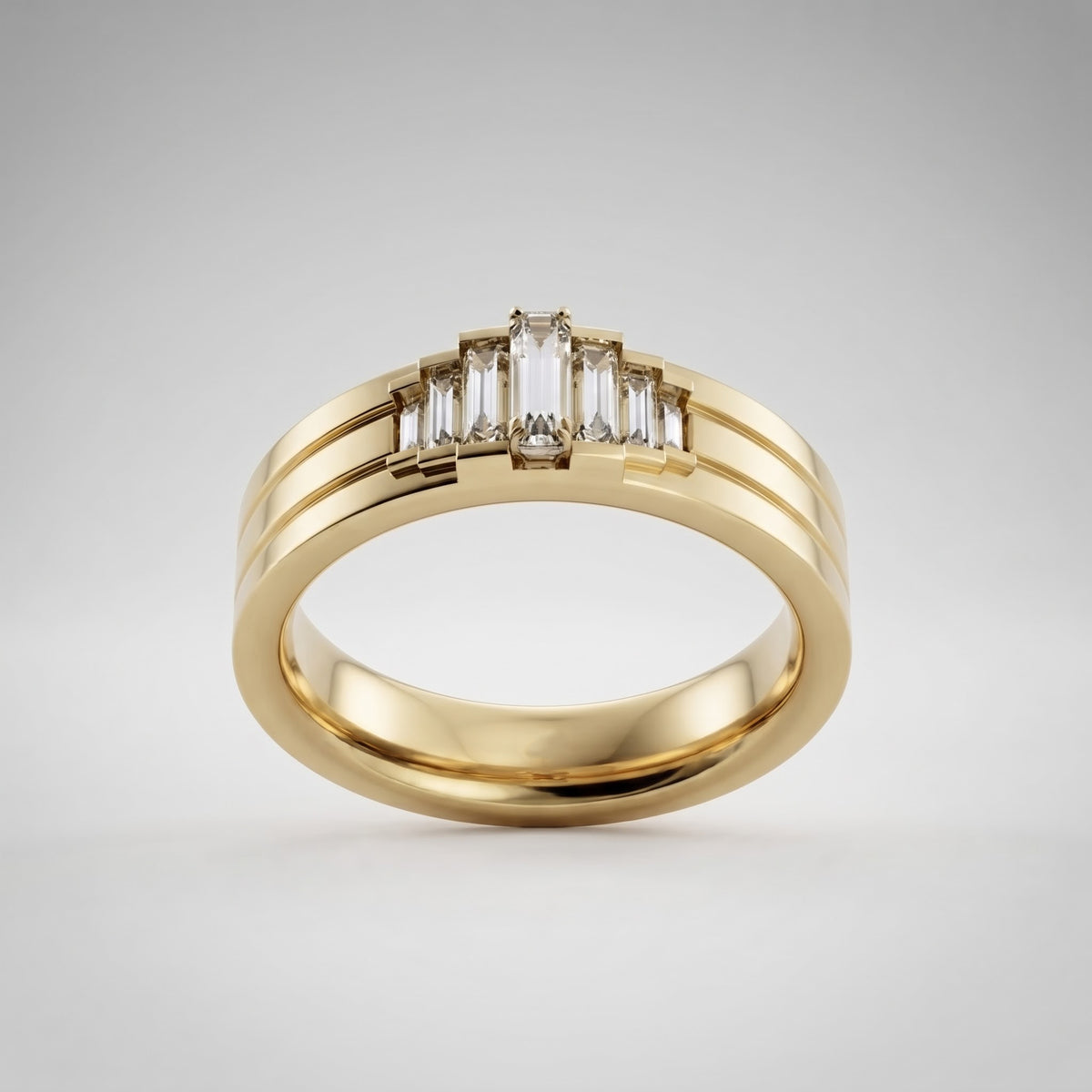 Baguette Cut Lab Diamond Wedding Band | Art Deco Diamond Band