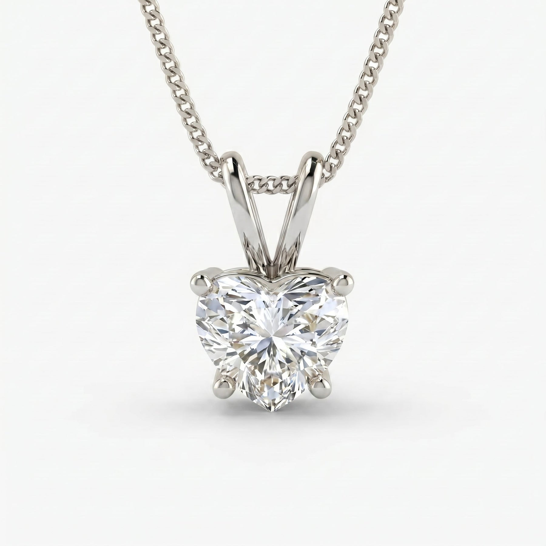 Diamond necklace on a white background