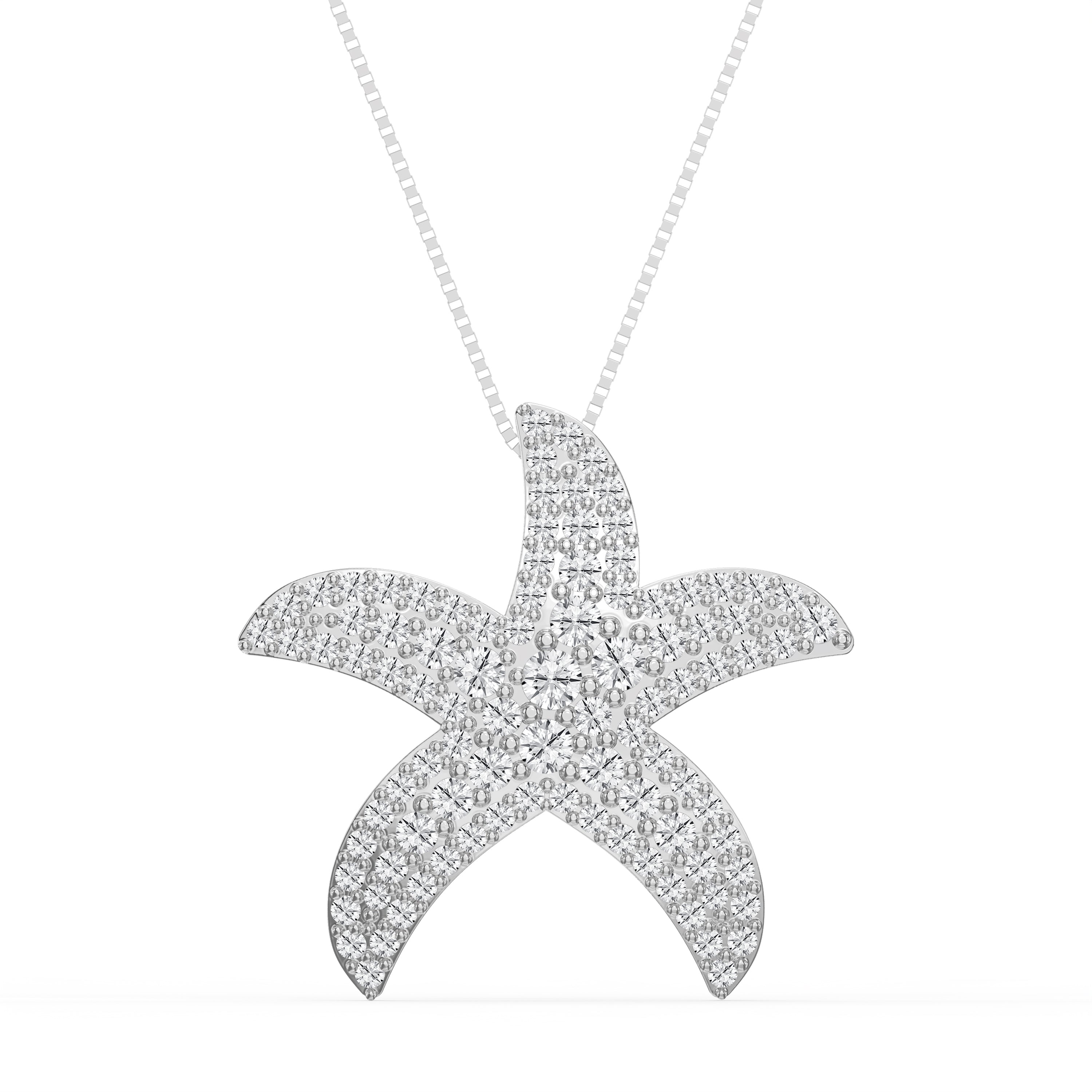 Luxury Starfish Shape Pendant with  Pavé Setting
